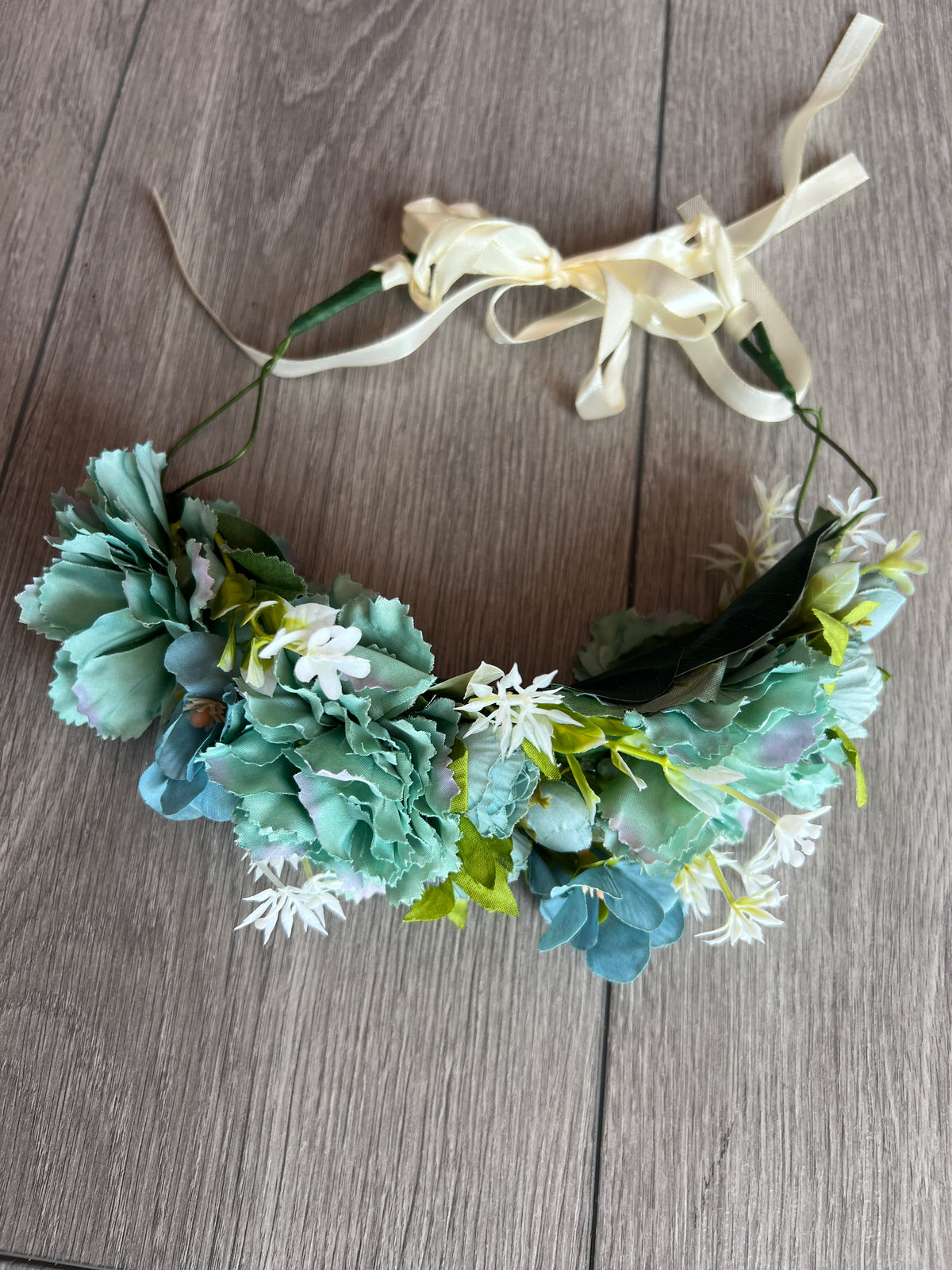Blue Vintage Mixed Flower Crown Hair Garland-Fascinators Direct