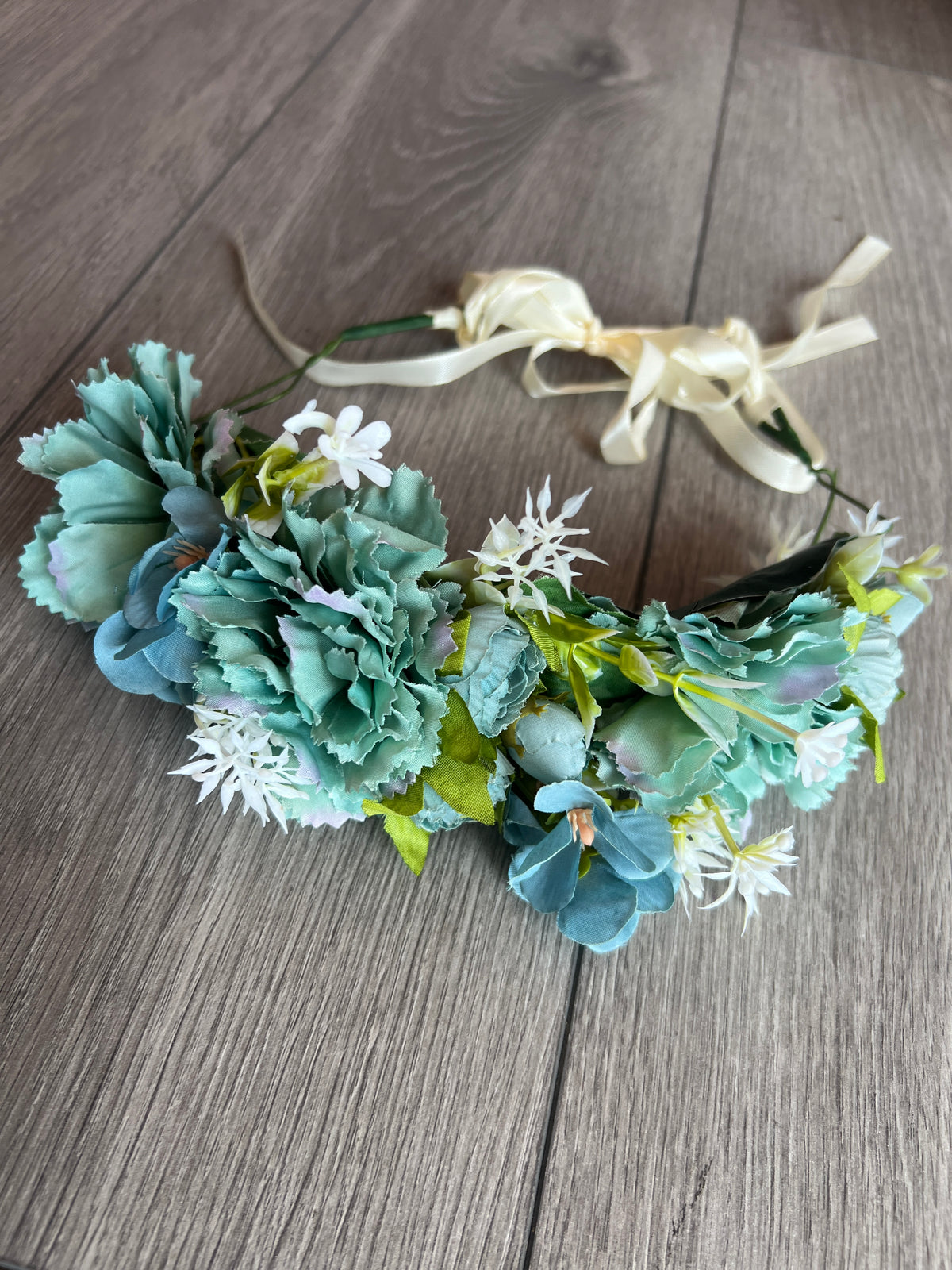 Blue Vintage Mixed Flower Crown Hair Garland-Fascinators Direct