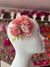 Blush Peony Flower Hair Clip with Pearls & Leafs-Fascinators Direct