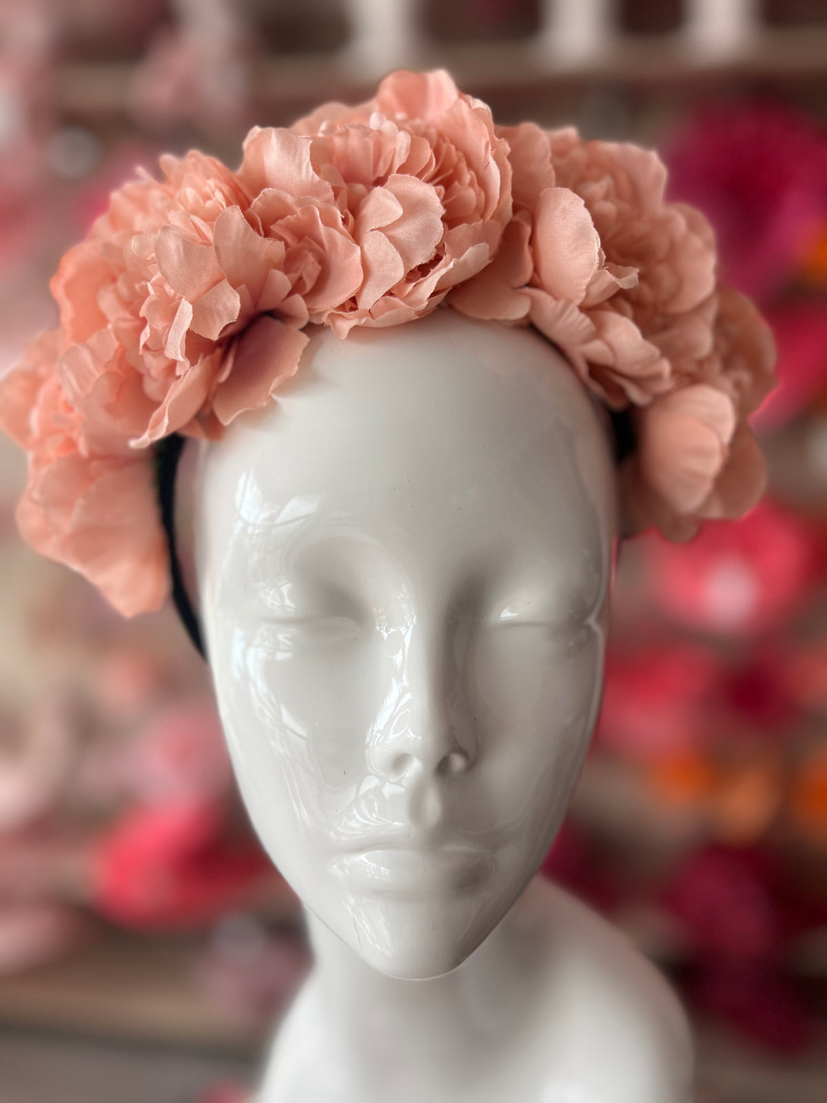 Blush Pink Peony flower Crown Headband-Fascinators Direct
