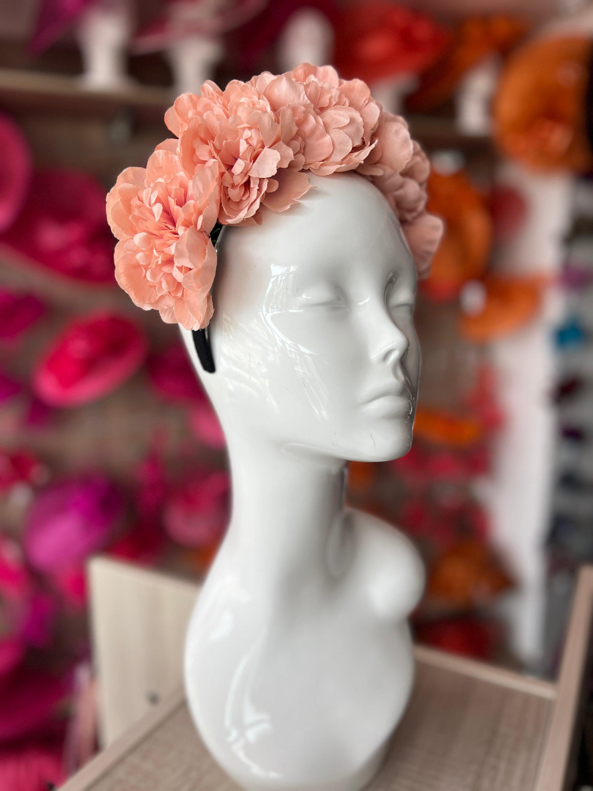 Blush Pink Peony flower Crown Headband-Fascinators Direct
