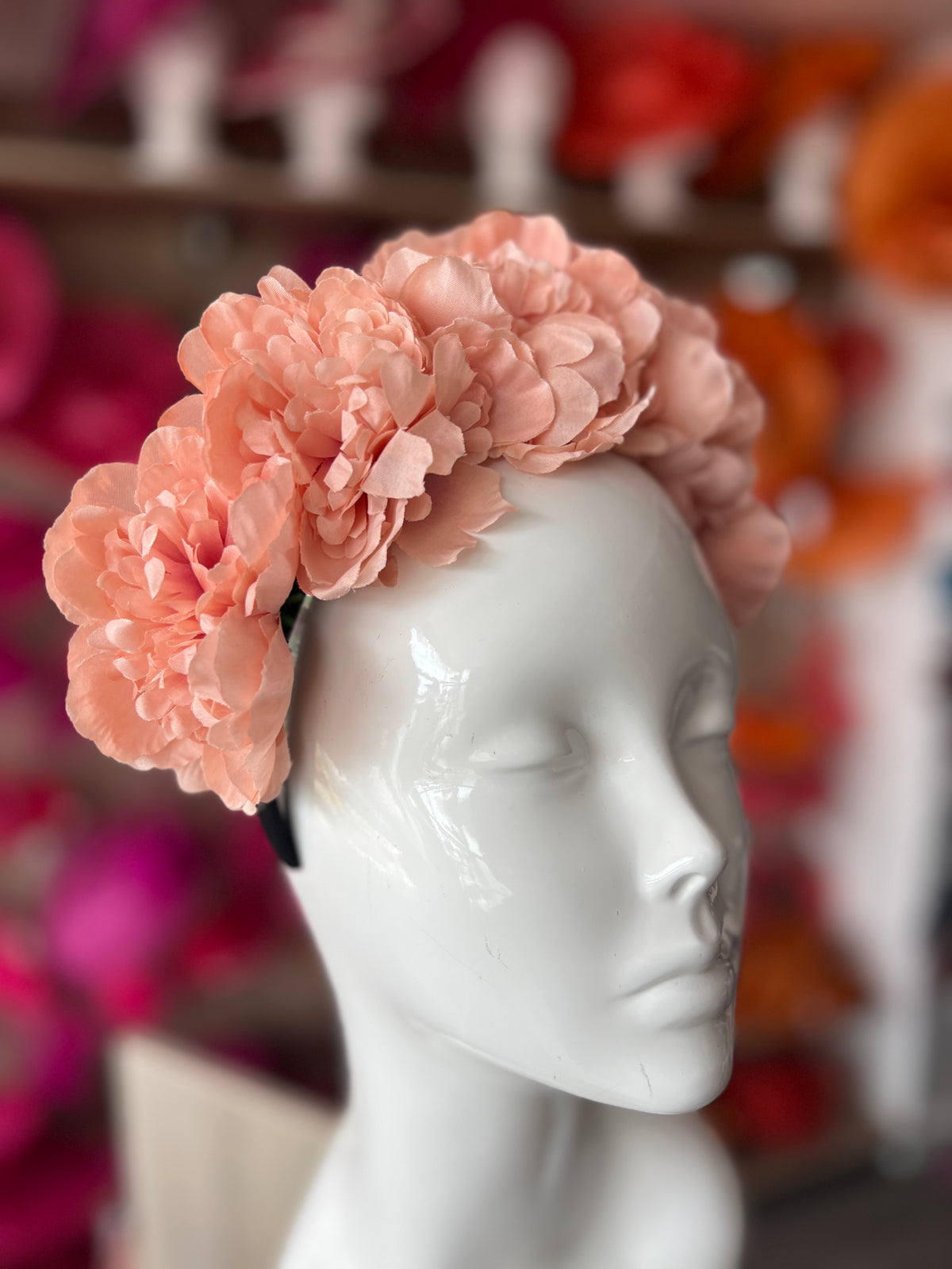 Blush Pink Peony flower Crown Headband-Fascinators Direct