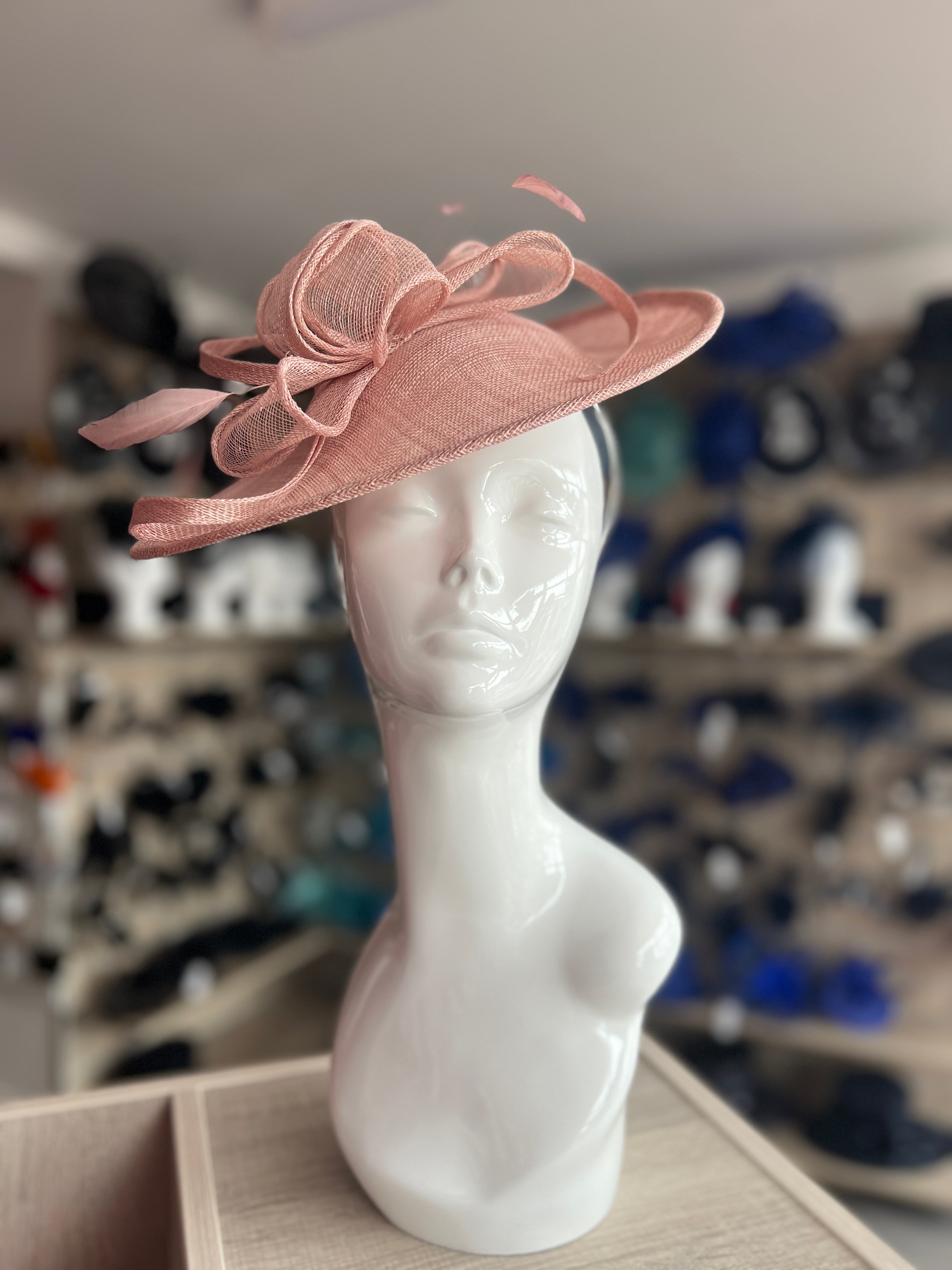 Blush Pink Teardrop Disc Fascinator for Weddings The Races