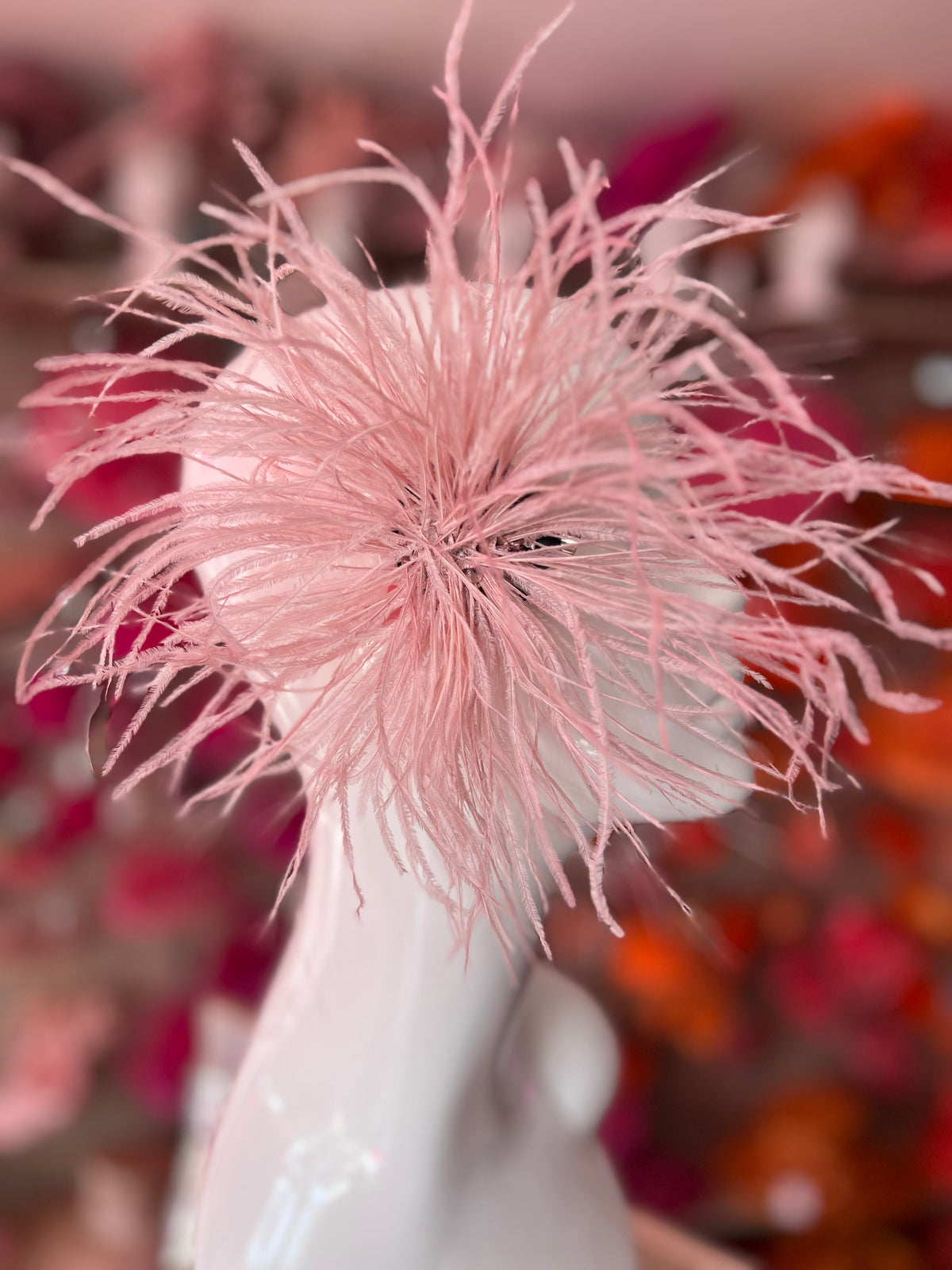 Blush Wispy Feather Fascinator Hair Clip-Fascinators Direct