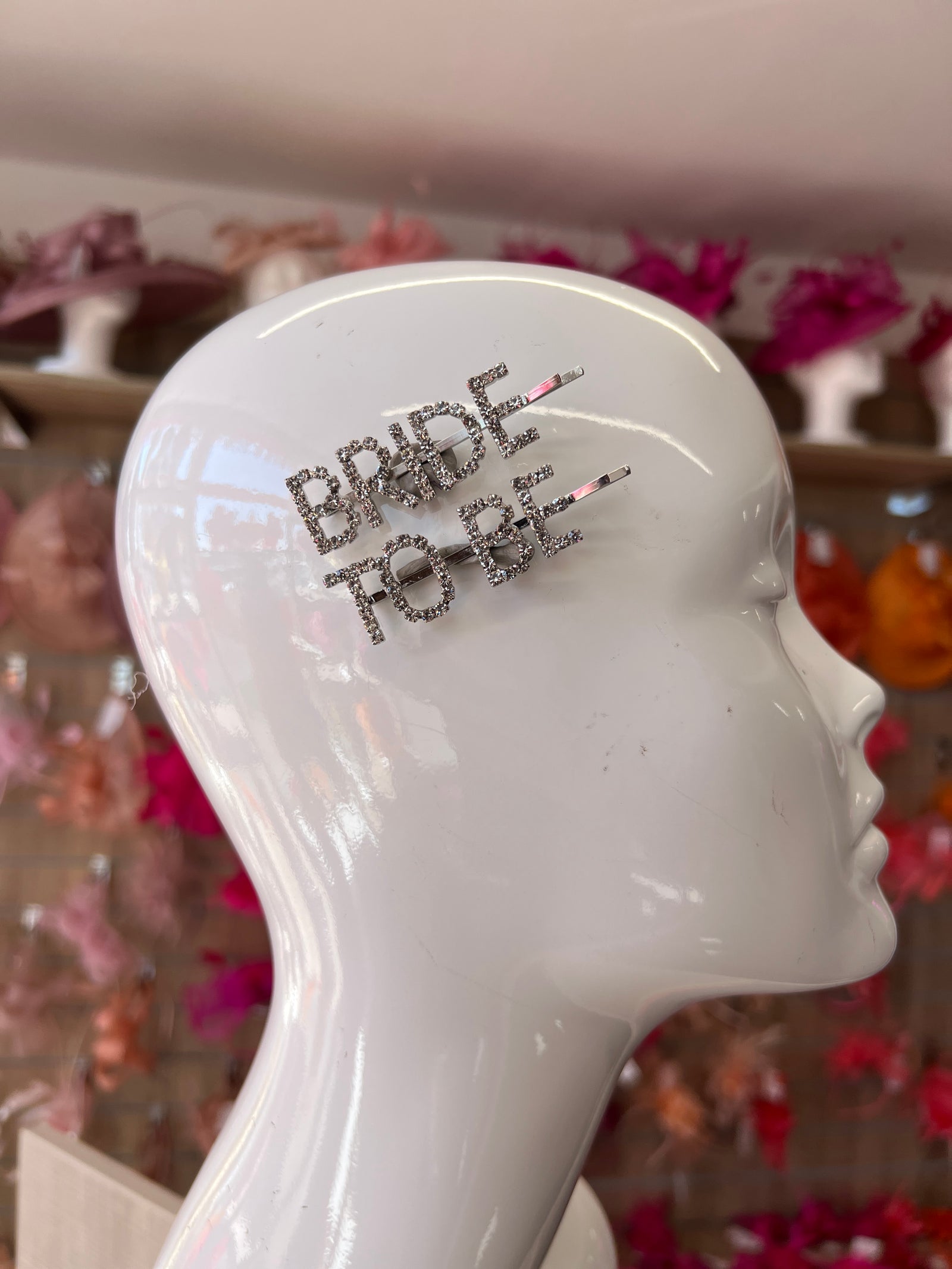 Bride To Be Diamante Hair Slides-Fascinators Direct