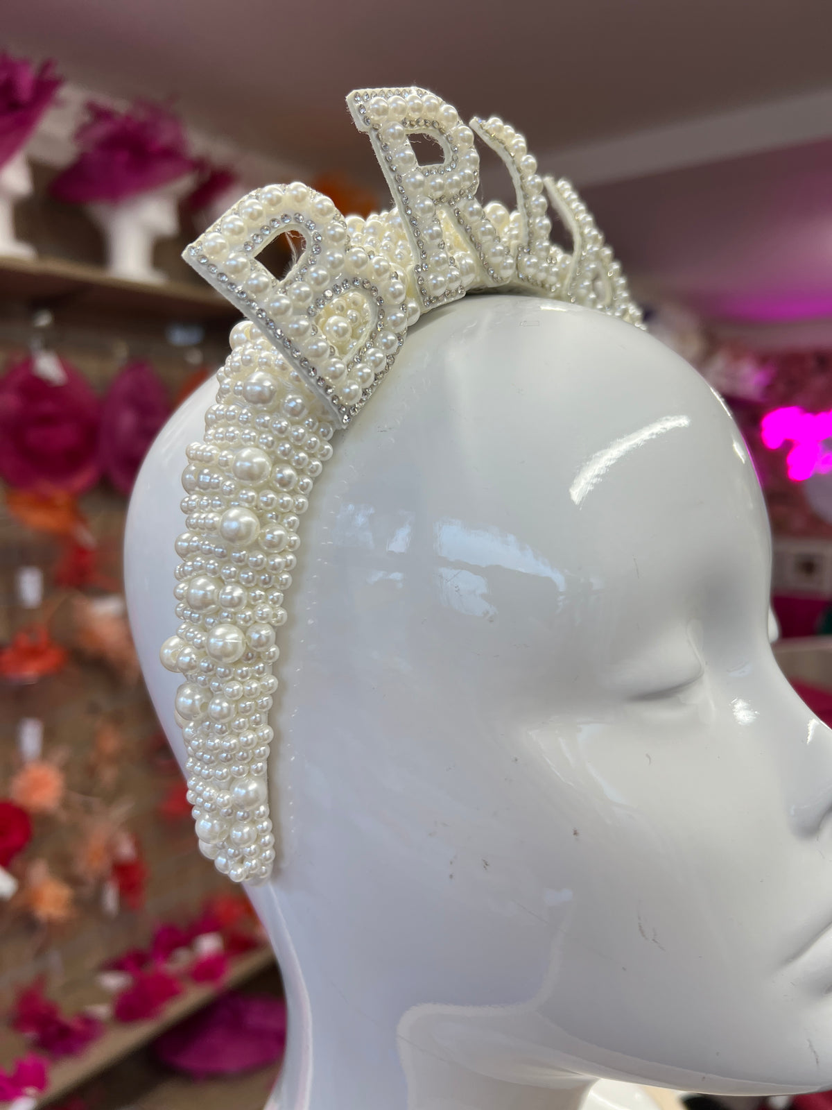 Bride To Be Pearl Chunky Pearl Headband-Fascinators Direct