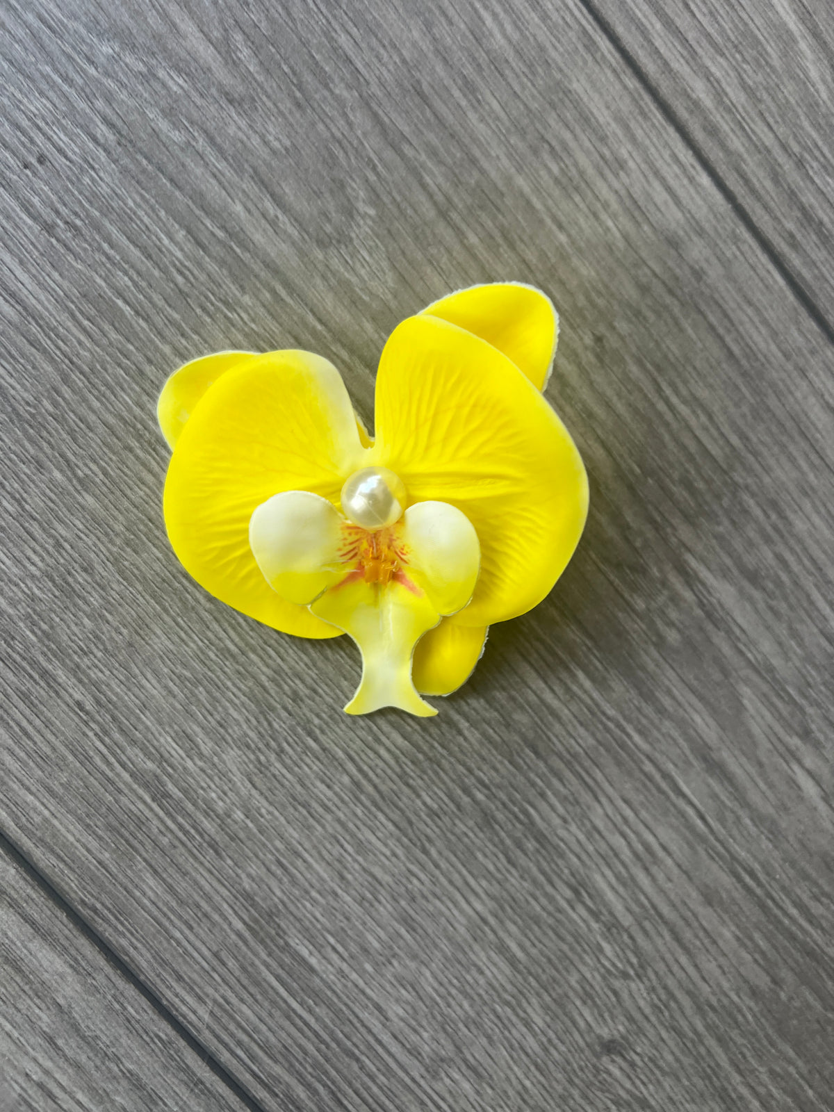 Bright Yellow Orchid Hair Clip-Fascinators Direct