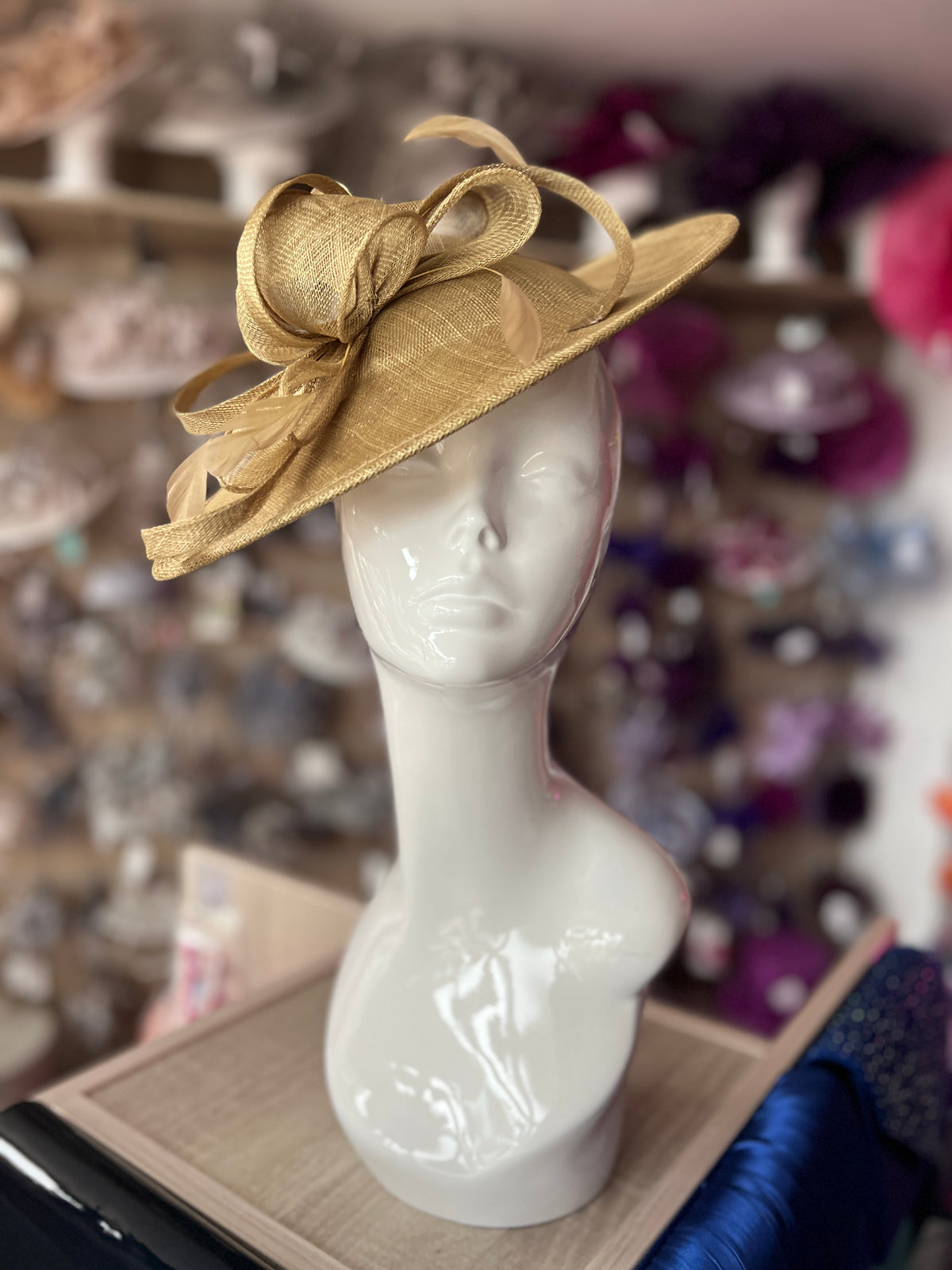 Bronze Teardrop Disc Fascinator-Fascinators Direct