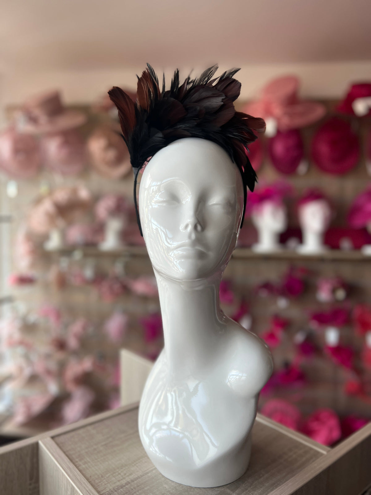 Brown &amp; Black Vintage Feather Flapper Headband Fascinator-Fascinators Direct