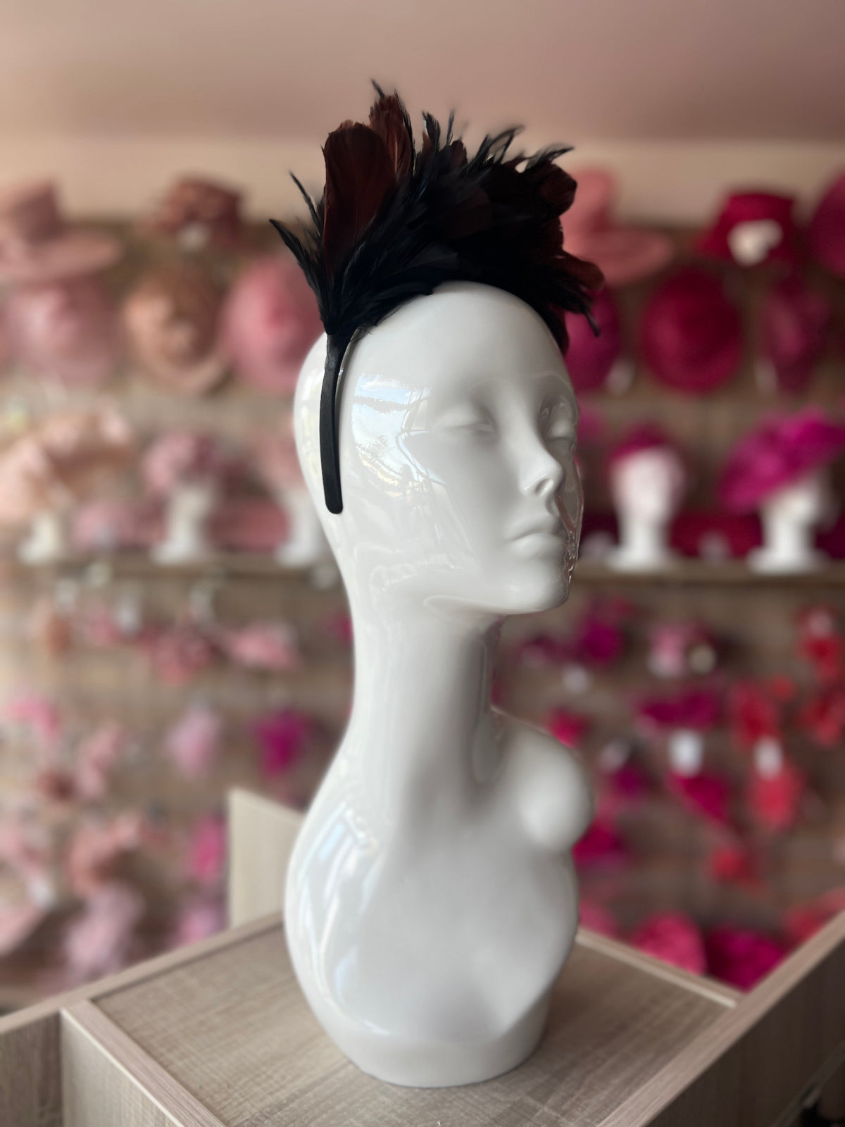 Brown &amp; Black Vintage Feather Flapper Headband Fascinator-Fascinators Direct