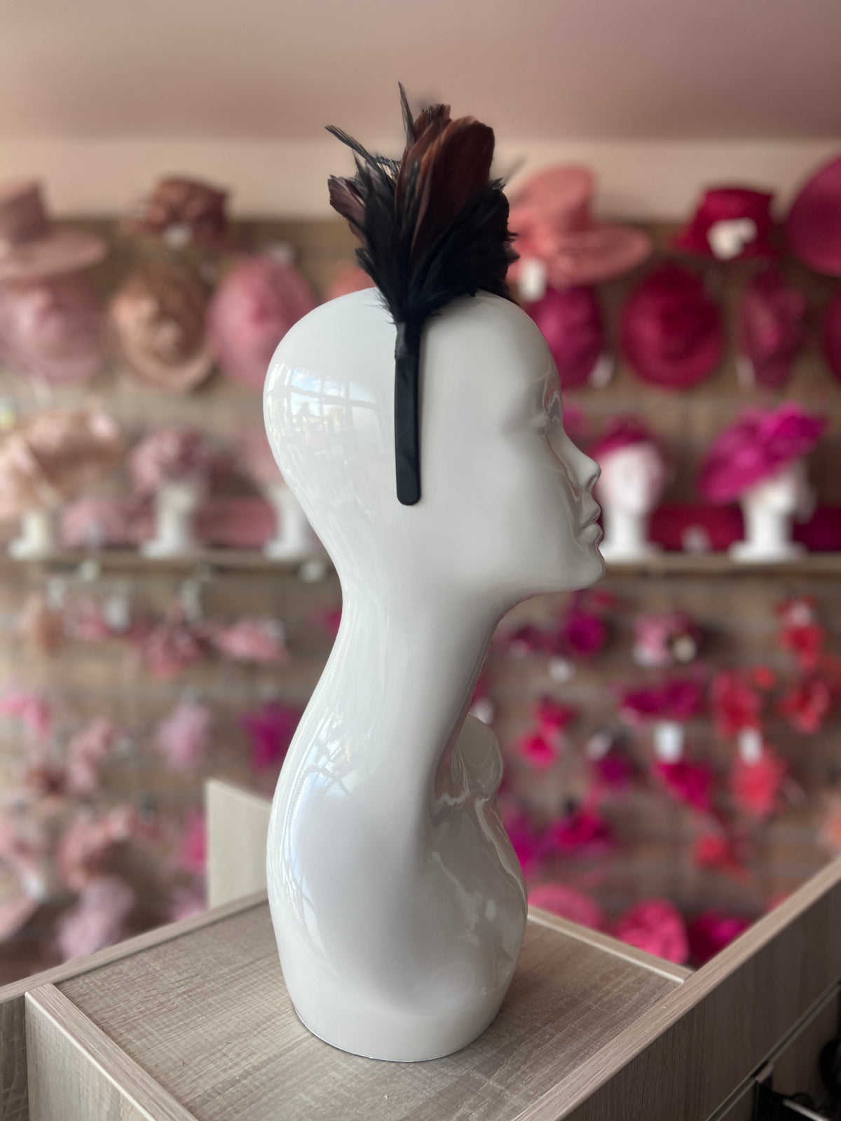 Brown &amp; Black Vintage Feather Flapper Headband Fascinator-Fascinators Direct