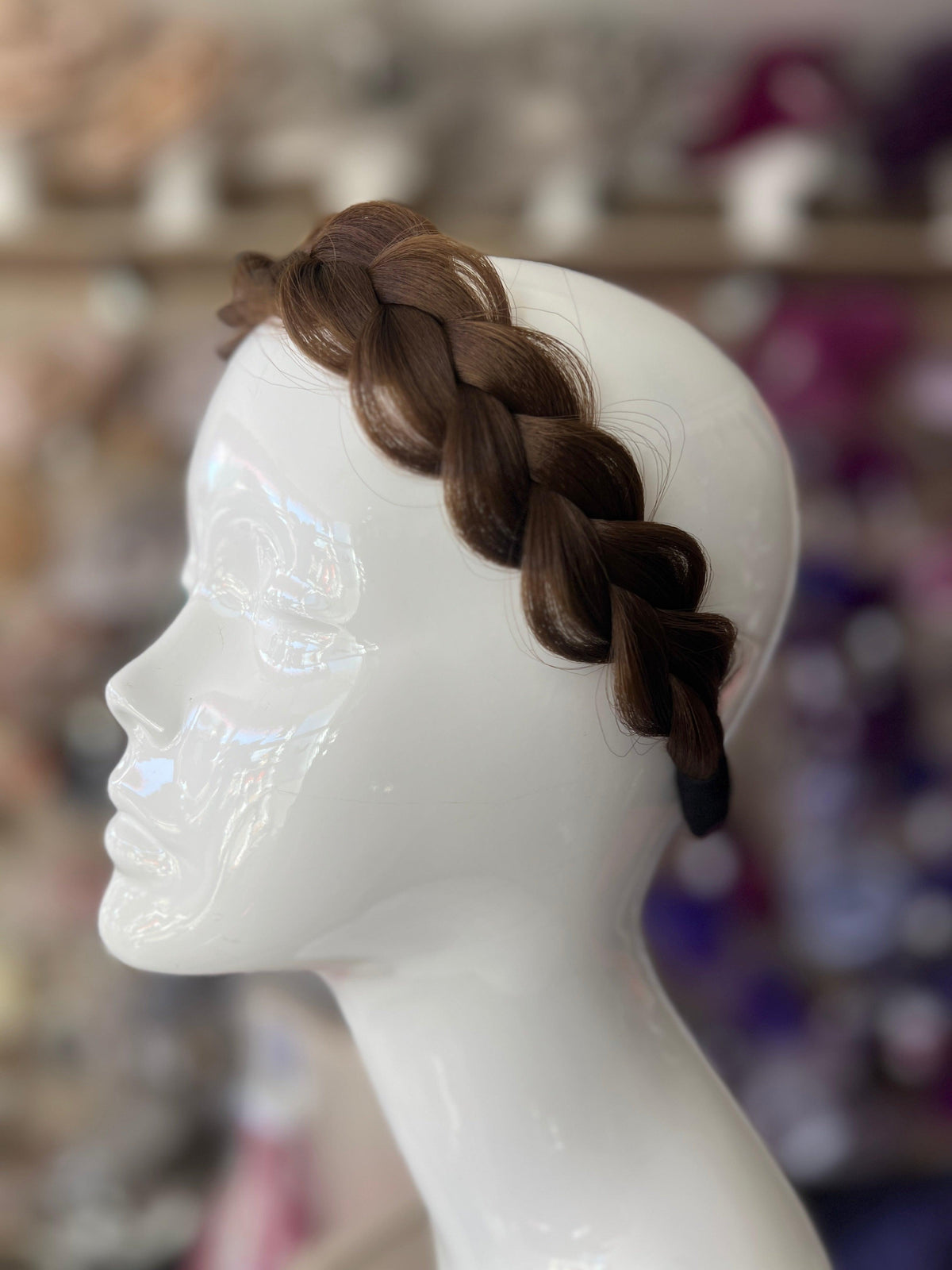 Brown Faux Fishtail Braided HeadBand-Fascinators Direct