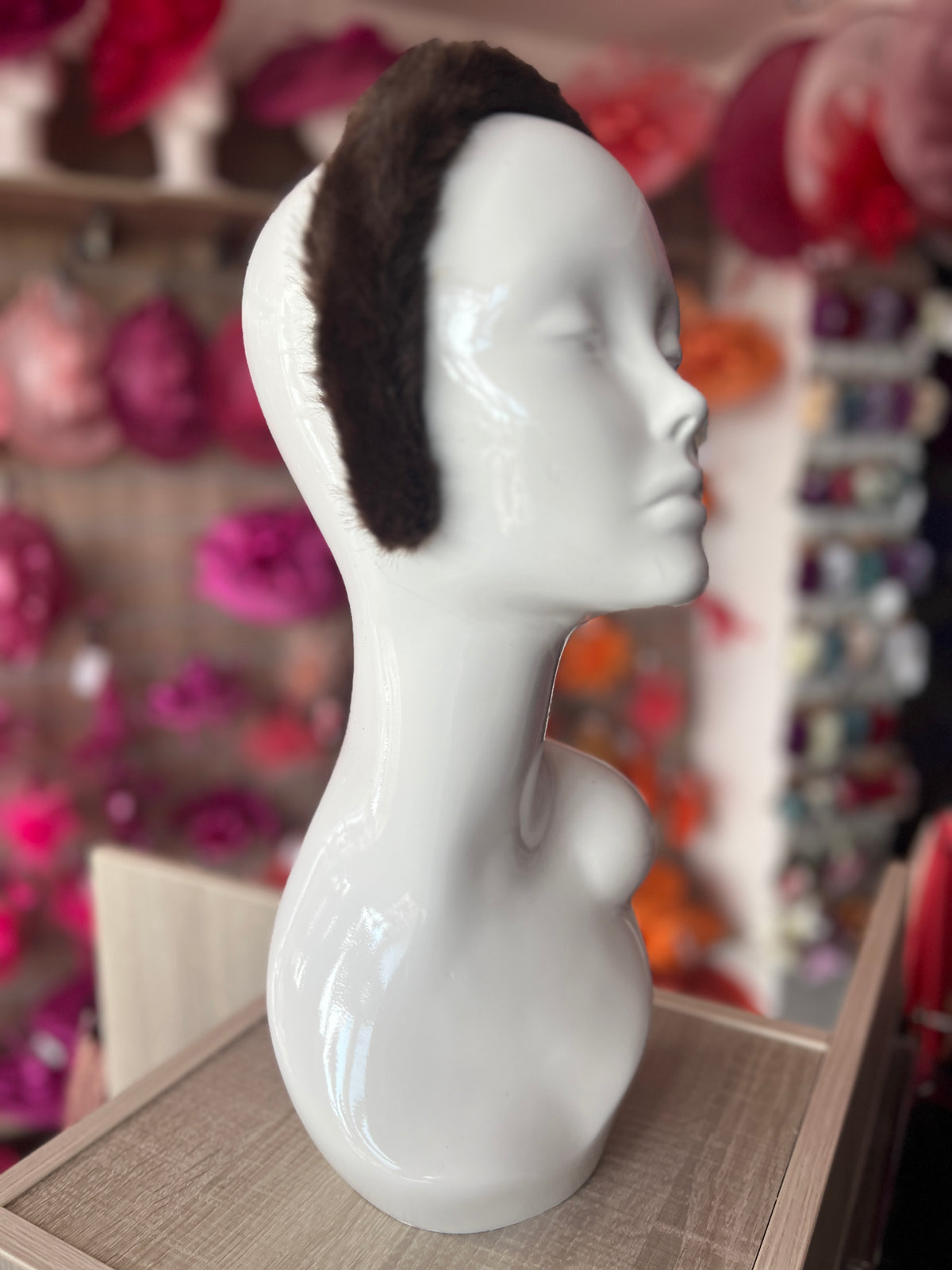 Brown Faux Fur Alice Band-Fascinators Direct