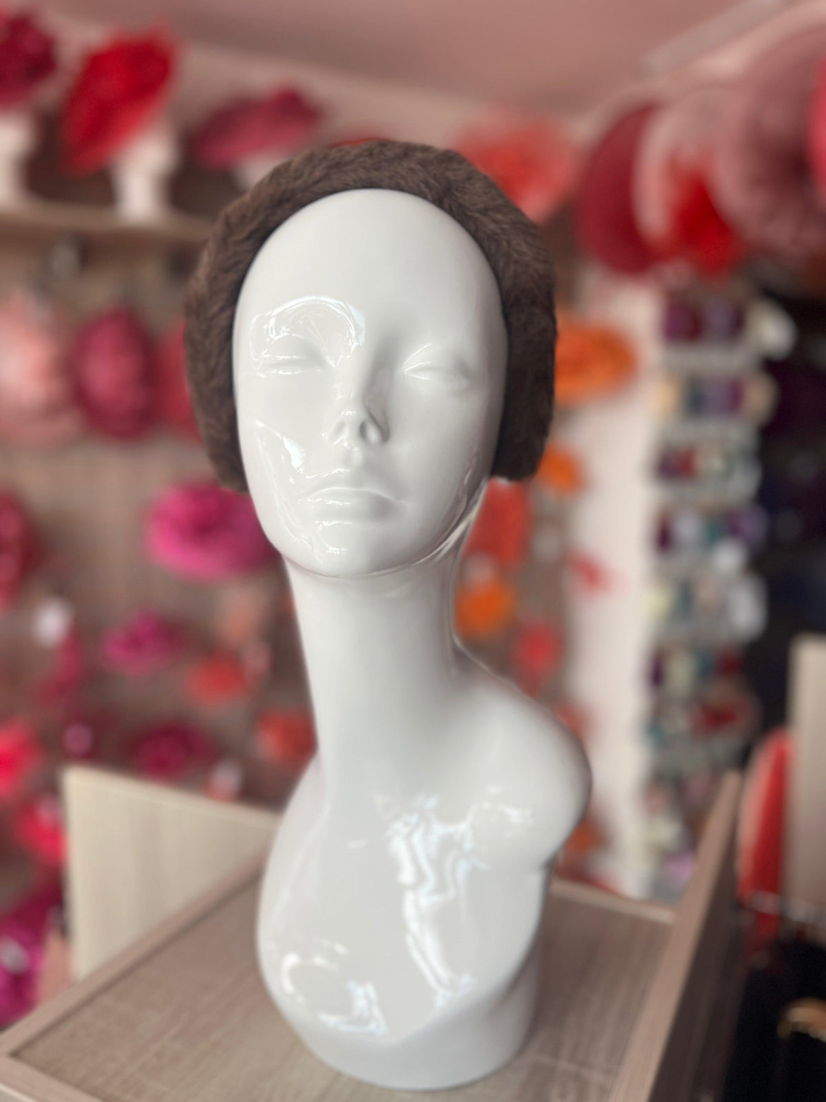 Brown Faux Fur Alice Band-Fascinators Direct