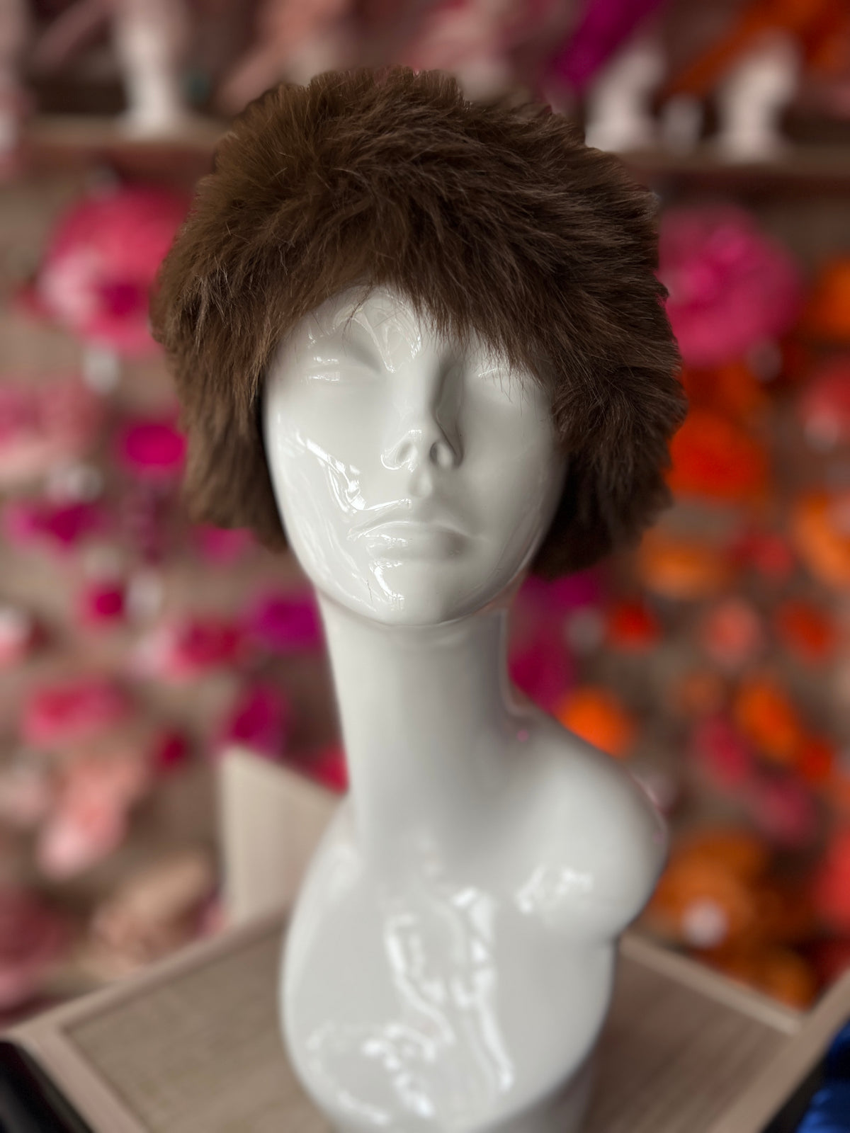 Brown Fur winter Hat-Fascinators Direct