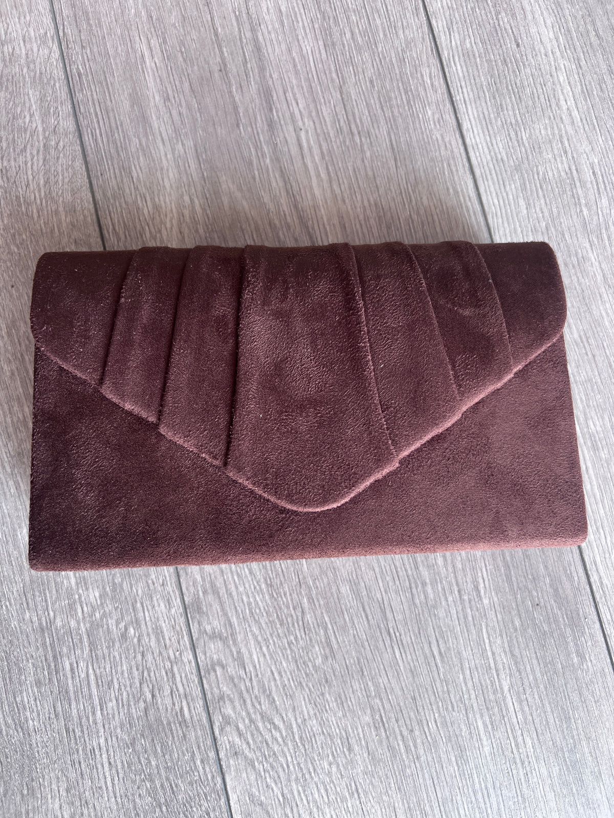Brown Velvet Envelope Clutch Bag-Fascinators Direct
