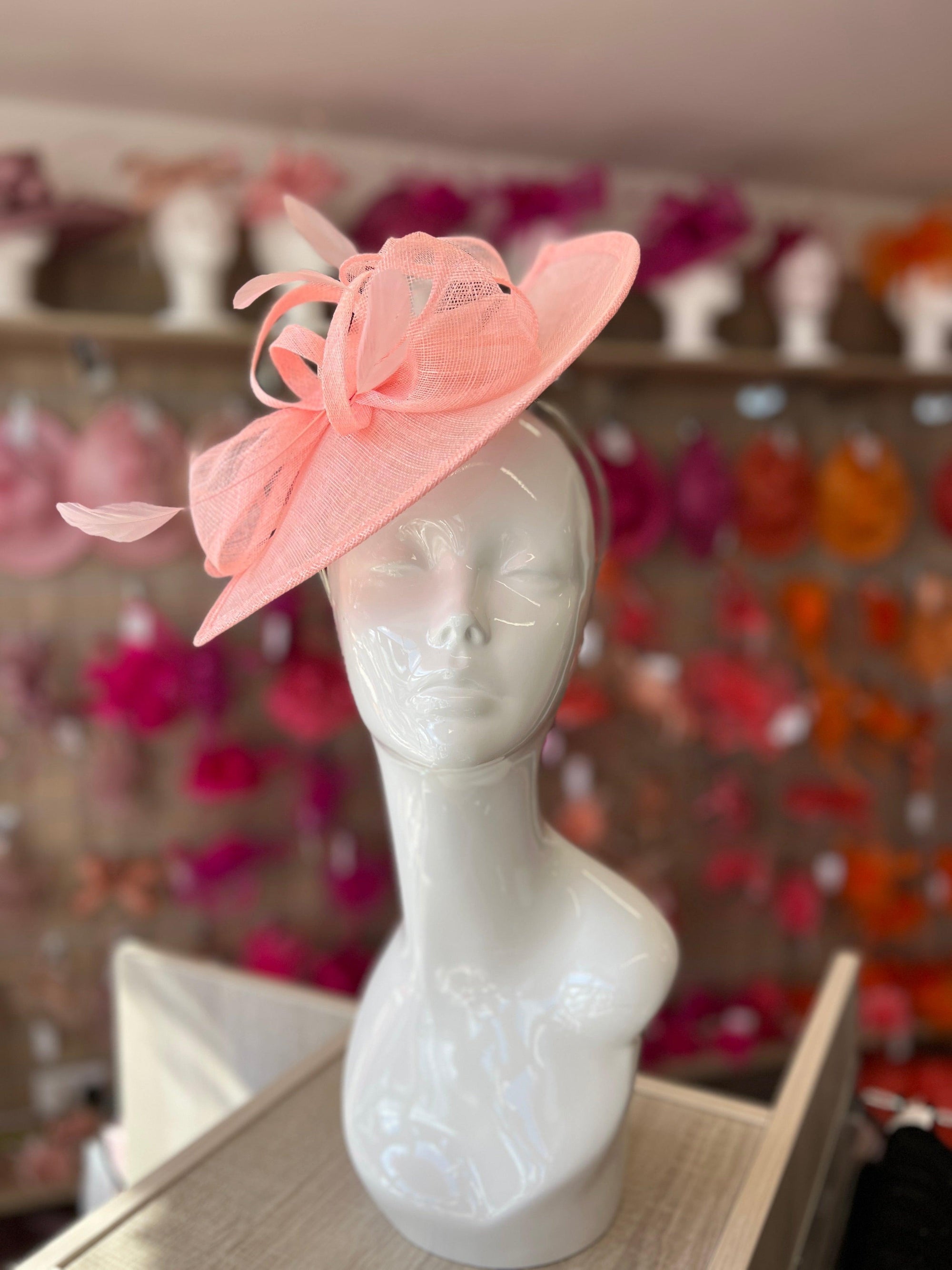 Bubblegum Disc Fascinator with Decorative Bow-Fascinators Direct