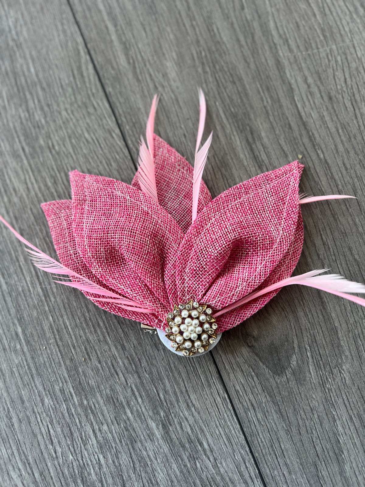 Bubblegum Pink Feather Petal Fan Hair Clip Fascinator-Fascinators Direct