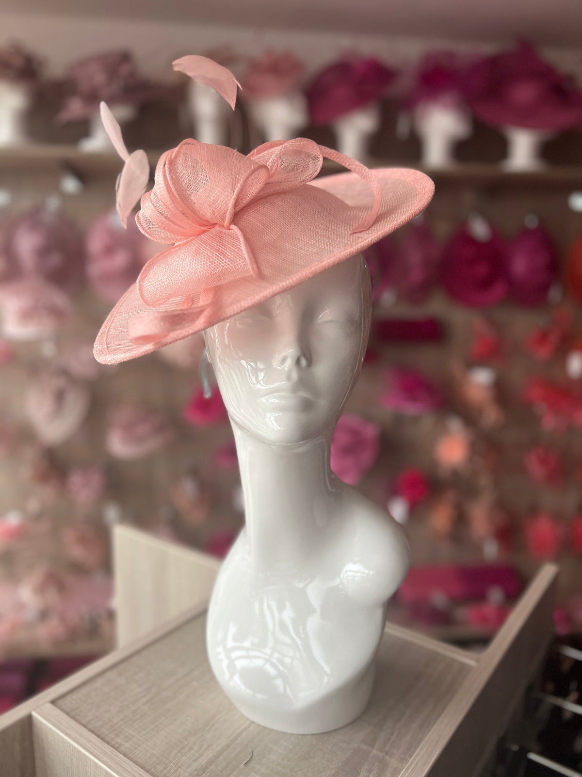 Bubblegum Pink Teardrop Disc Fascinator-Fascinators Direct