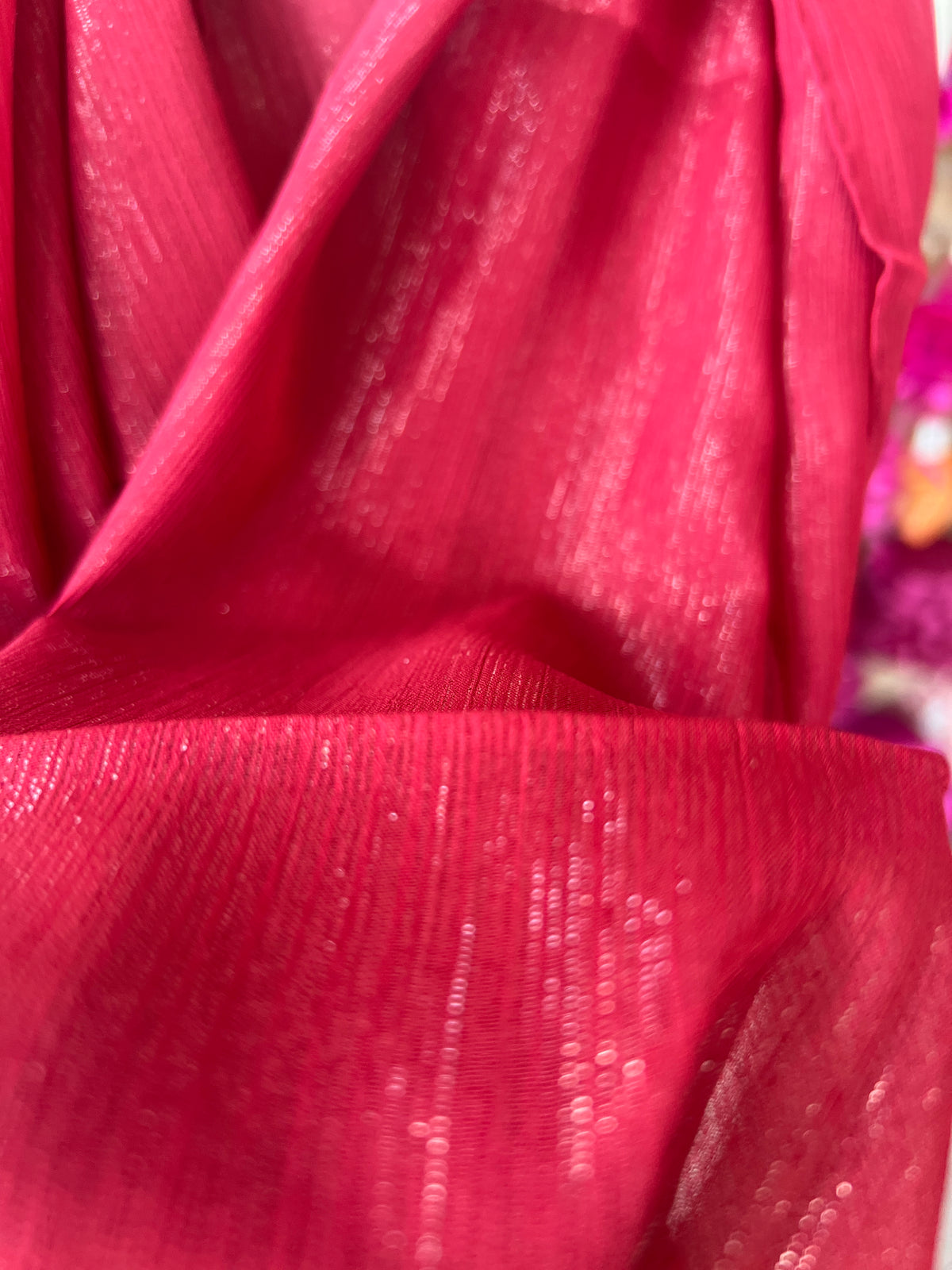 Burgundy Chiffon Scarf With Silver Shimmer-Fascinators Direct