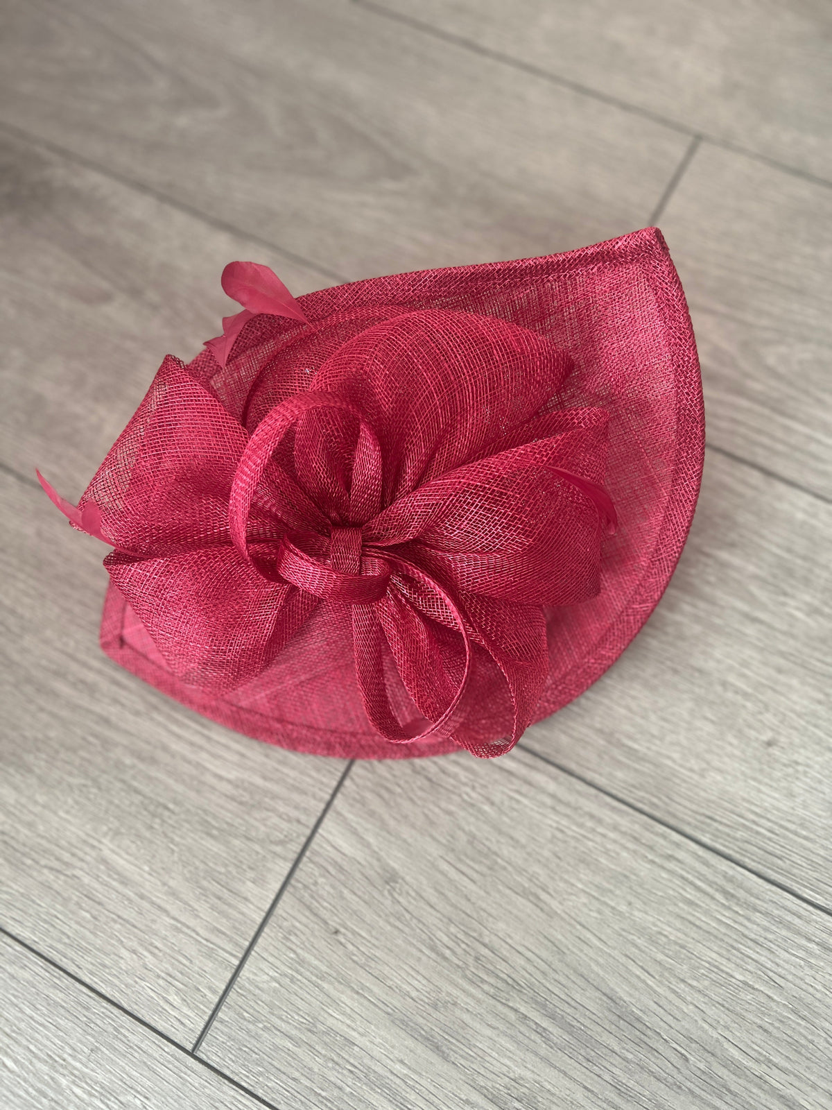 Burgundy Disc Fascinator with Decorative Bow-Fascinators Direct