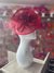 Burgundy Disc Fascinator with Fabric Rose & Netting-Fascinators Direct