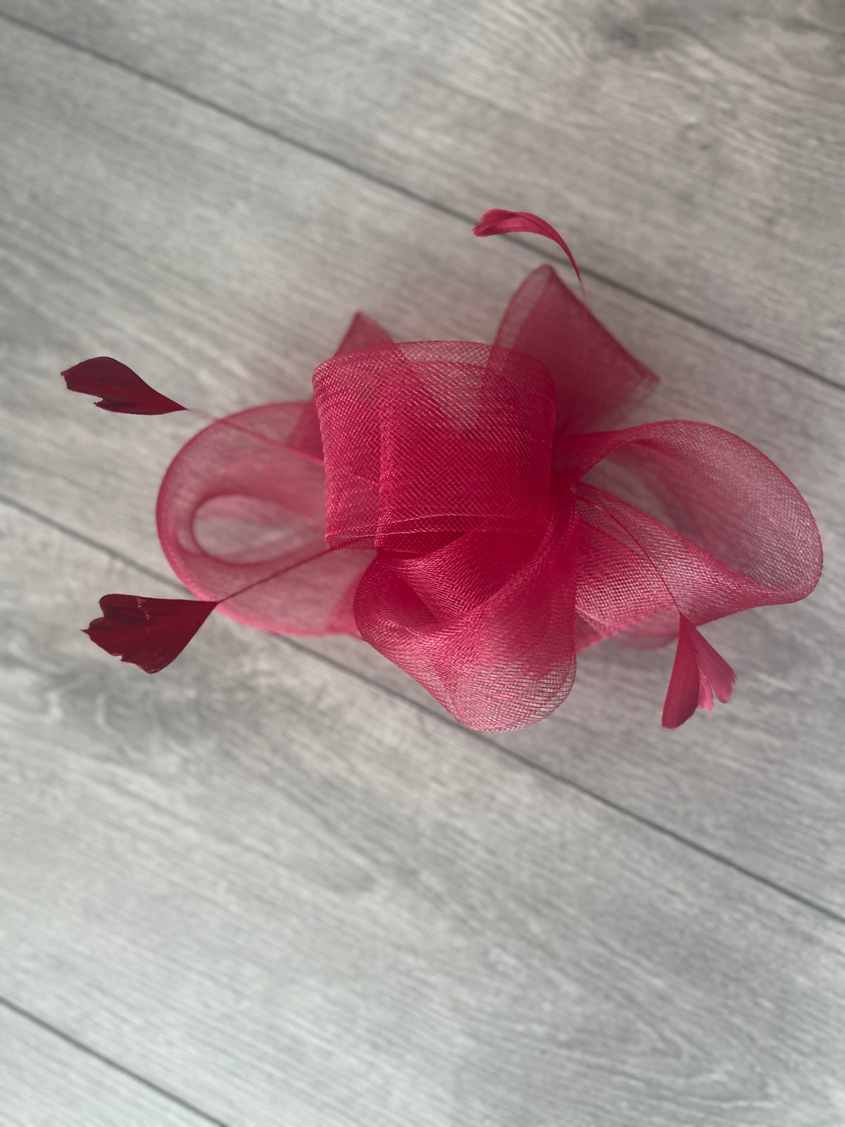 Burgundy Large Loop Fascinator With Feathers-Fascinators Direct
