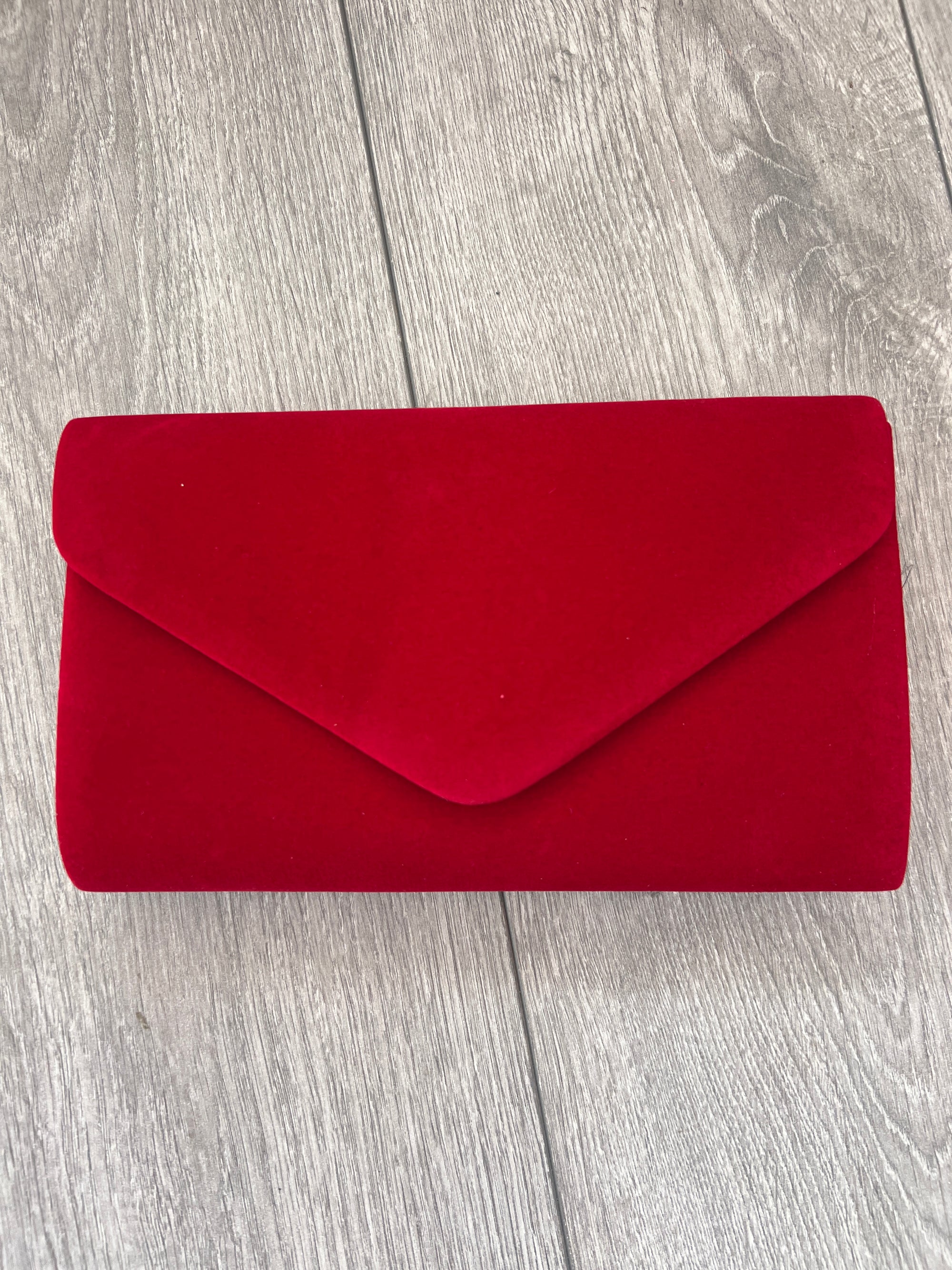 Burgundy Luxury Velvet Envelope Clutch Bag-Fascinators Direct