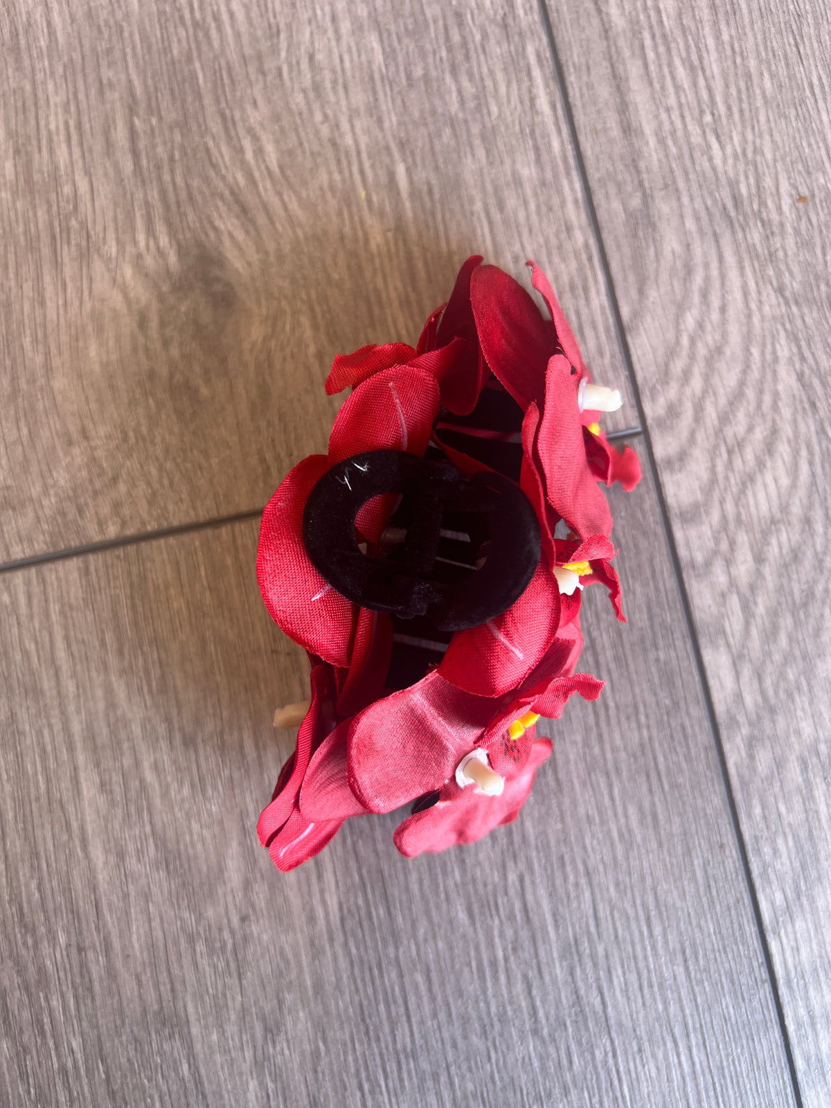 Burgundy Orchid Hair Claw-Fascinators Direct
