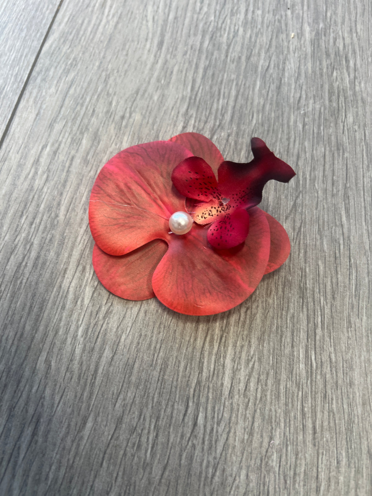 Burgundy Orchid Hair Clip-Fascinators Direct