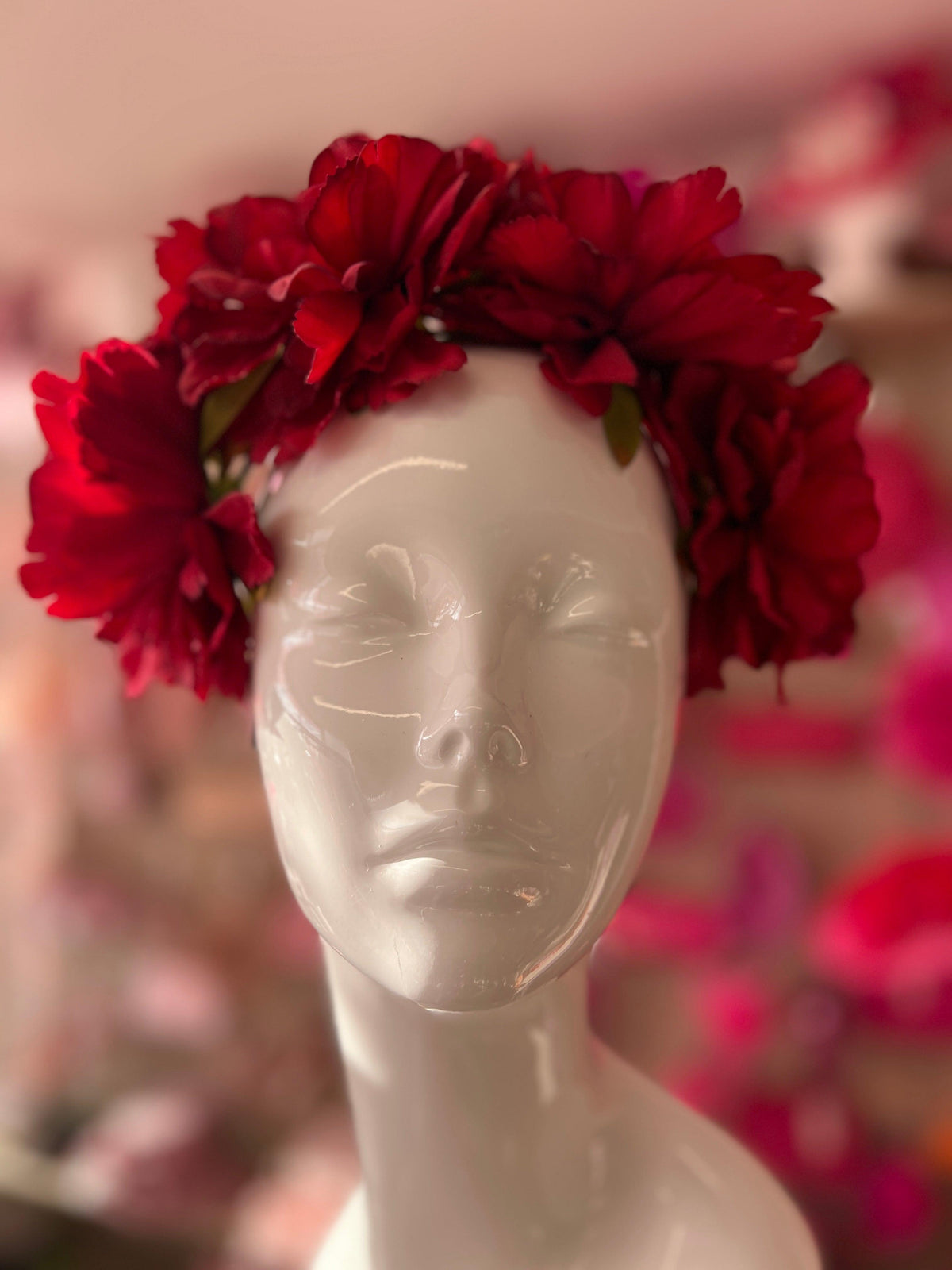 Burgundy Peony flower Crown Headband-Fascinators Direct