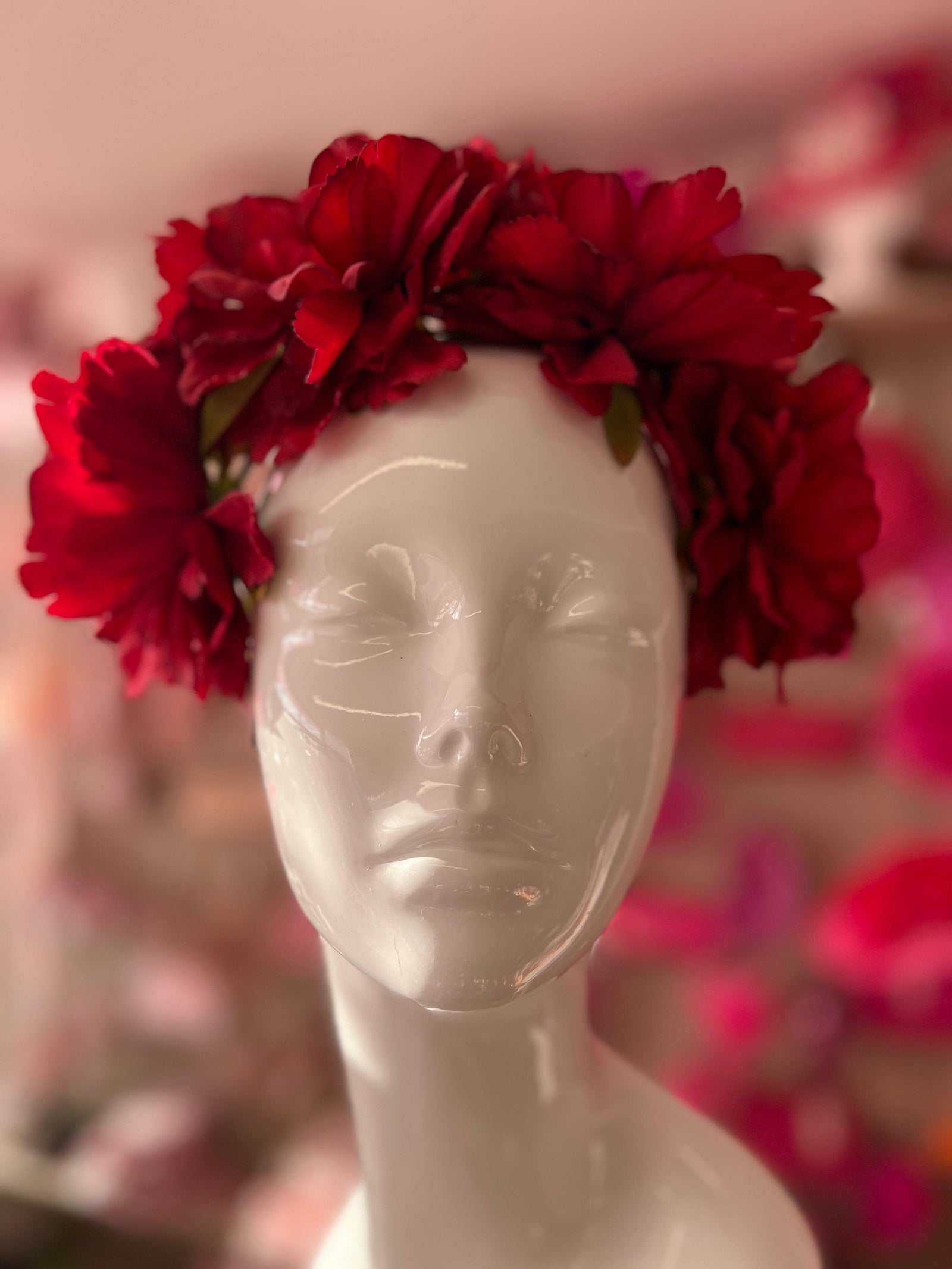 Burgundy Peony flower Crown Headband-Fascinators Direct
