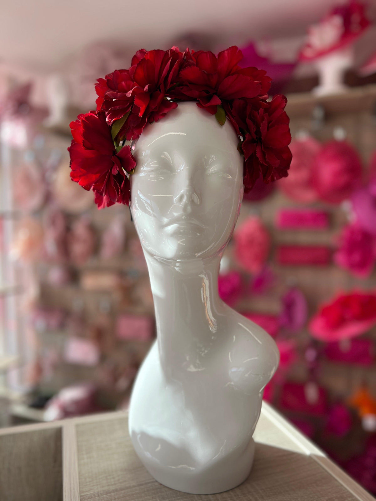 Burgundy Peony flower Crown Headband-Fascinators Direct
