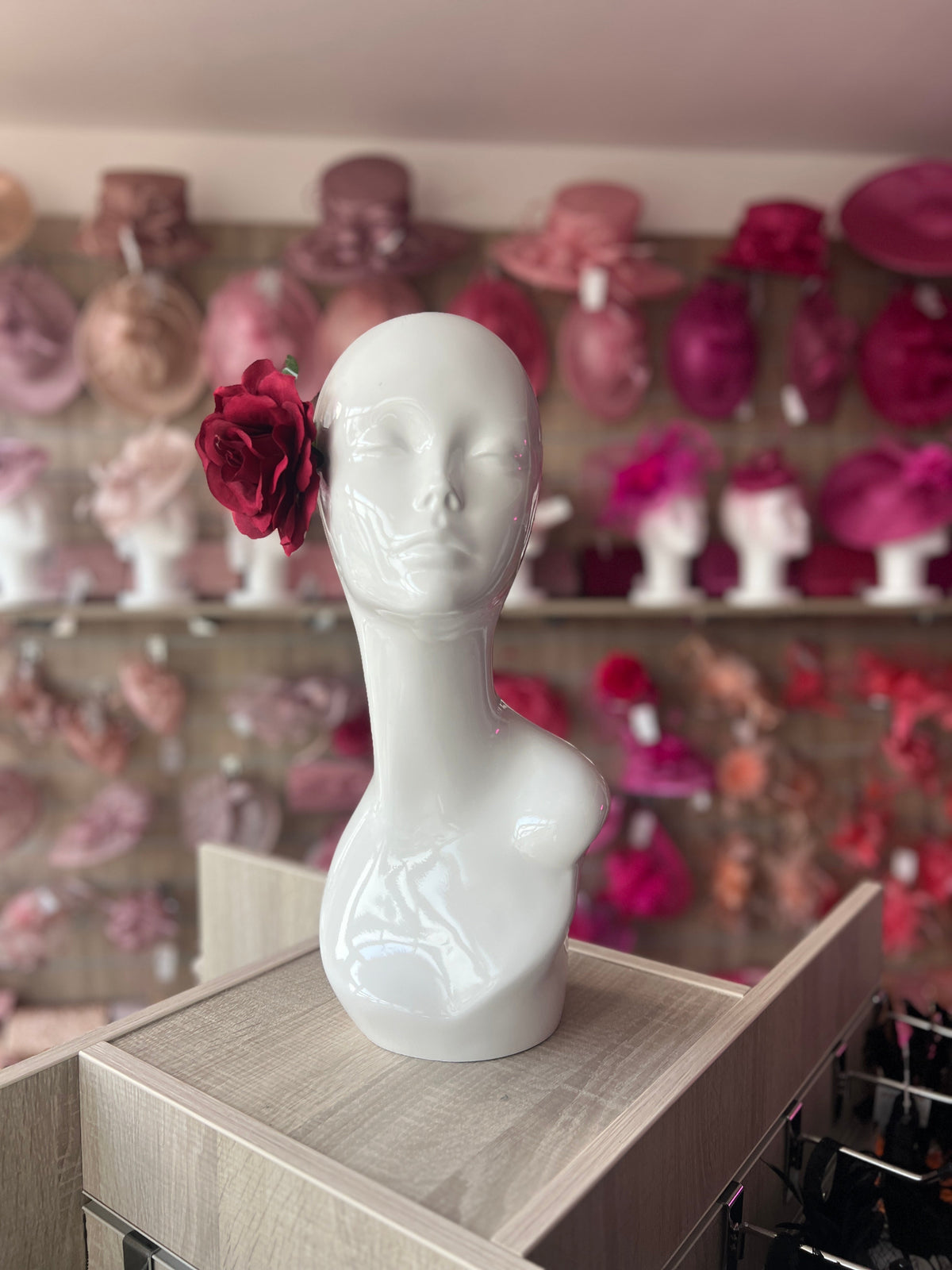 Burgundy Rose Hair Flower-Fascinators Direct