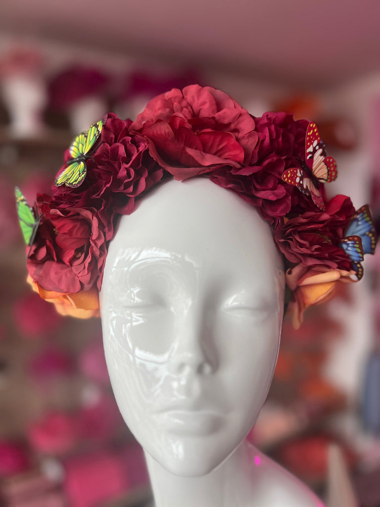 Burgundy-Vintage-Red-Flower-  display picture 1