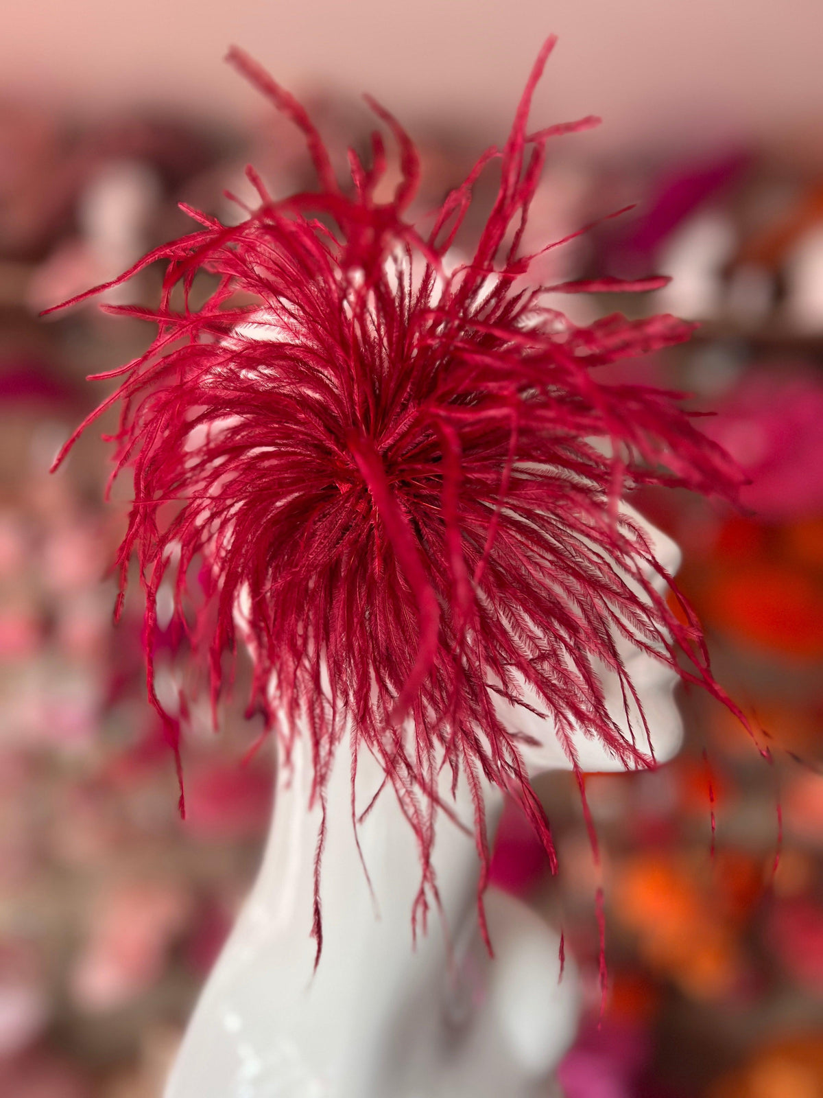 Burgundy Wispy Feather Fascinator Hair Clip-Fascinators Direct