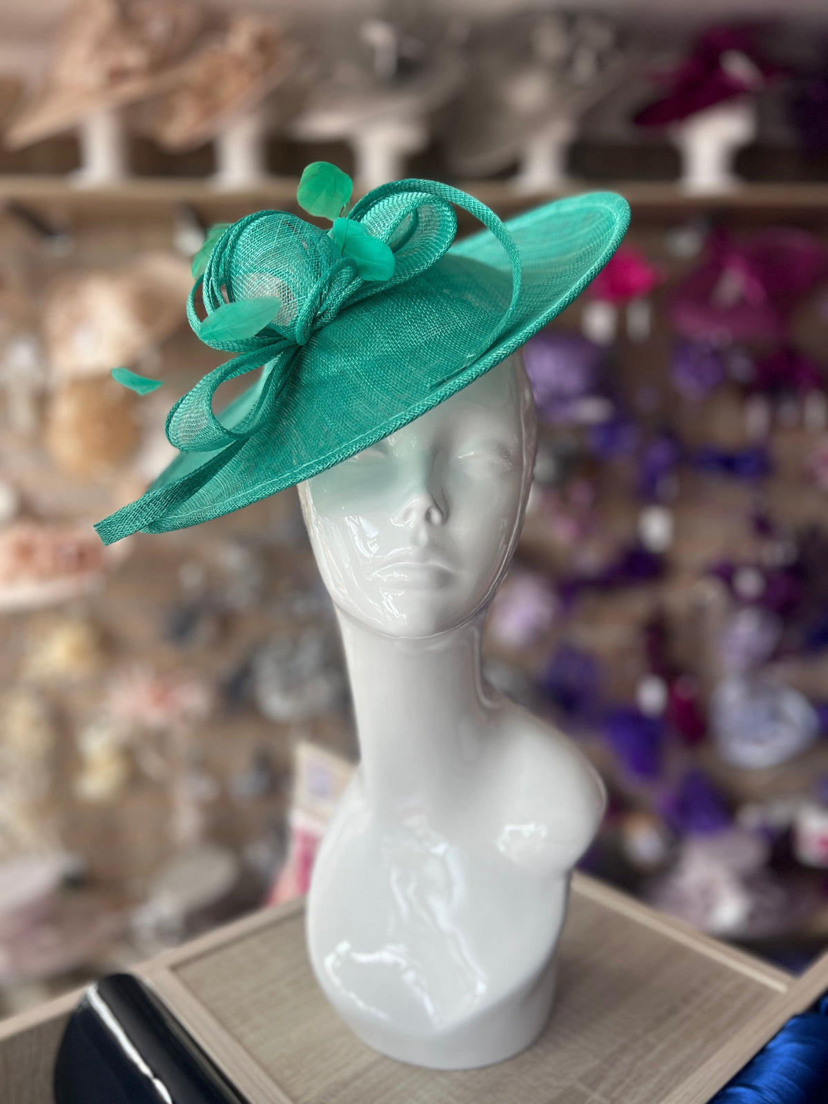Jade Teardrop Disc Fascinator