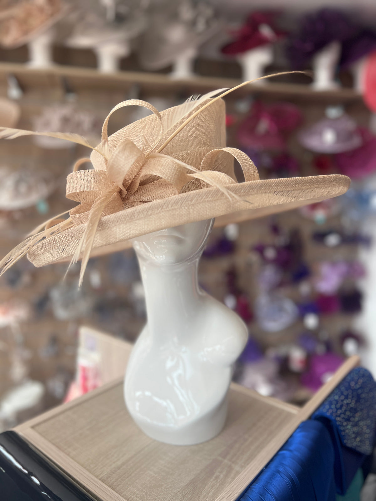Classic Sinamay Champagne Wedding Hat