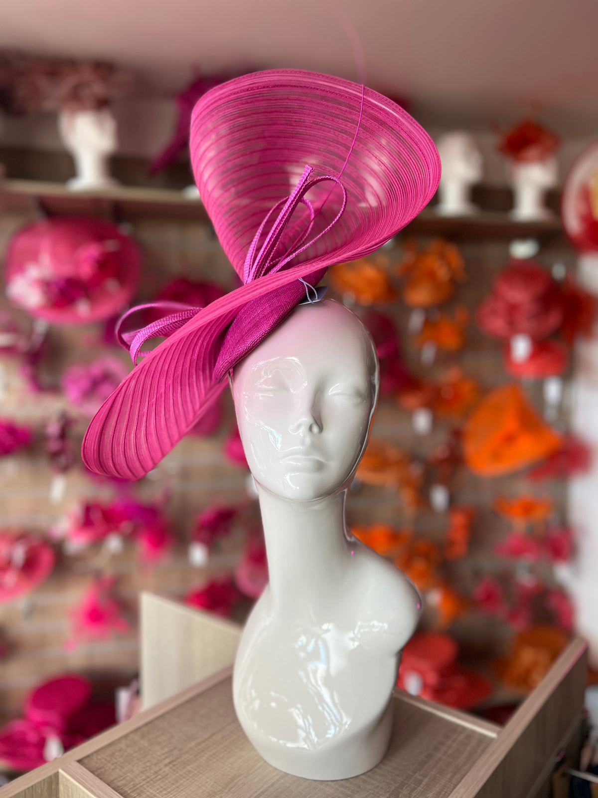 Fuchsia Crinoline Hatinator with Bow