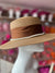 Camel Straw Hat With Pearl & Ribbon Detail-Fascinators Direct