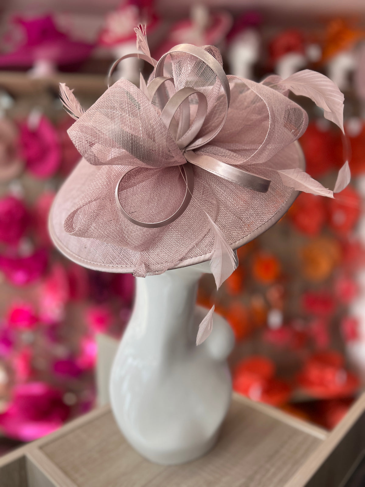 Cameo Saucer Hatinator With Decorative Bow-Fascinators Direct