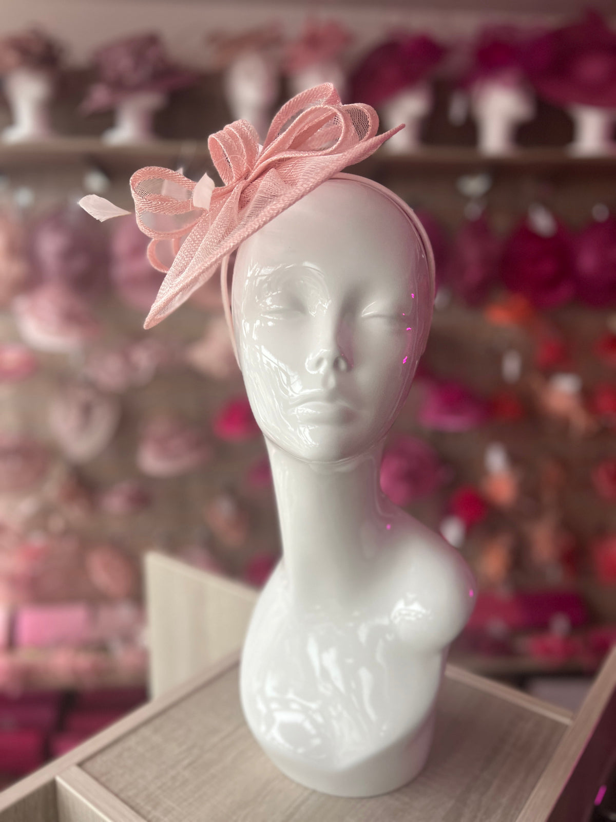 Candy Pink Curved Disc Fascinator-Fascinators Direct