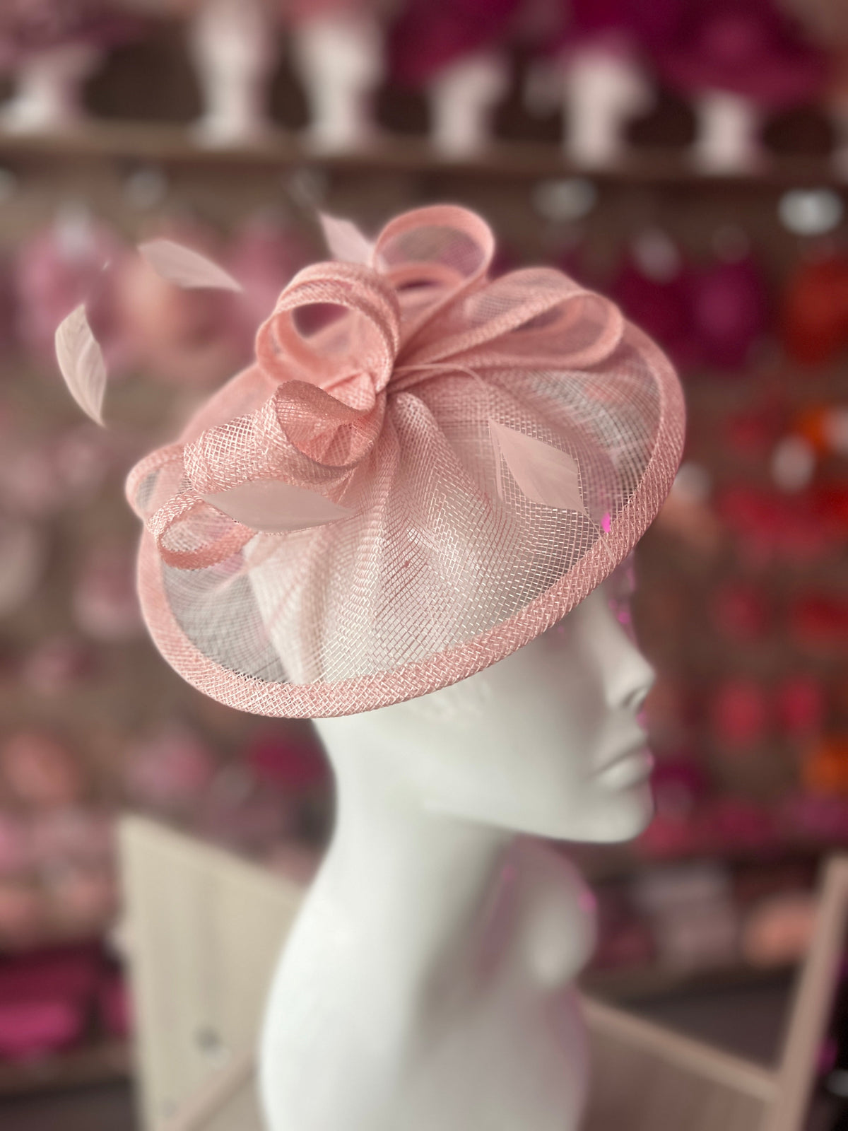 Candy Pink Curved Disc Fascinator-Fascinators Direct