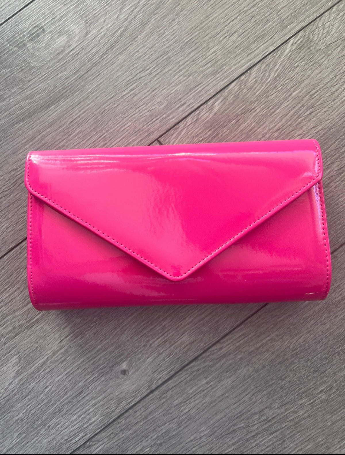 Cerise Patent Envelope Clutch Bag-Fascinators Direct