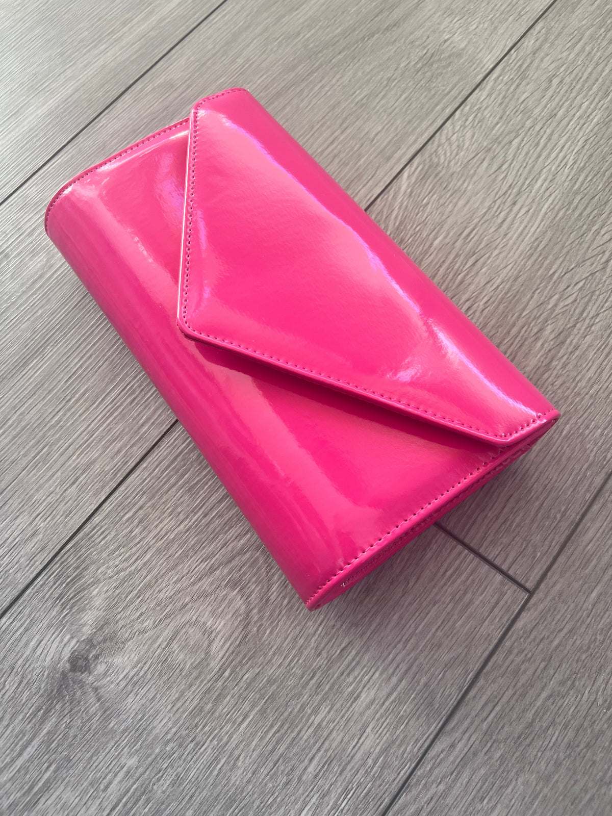 Cerise Patent Envelope Clutch Bag-Fascinators Direct