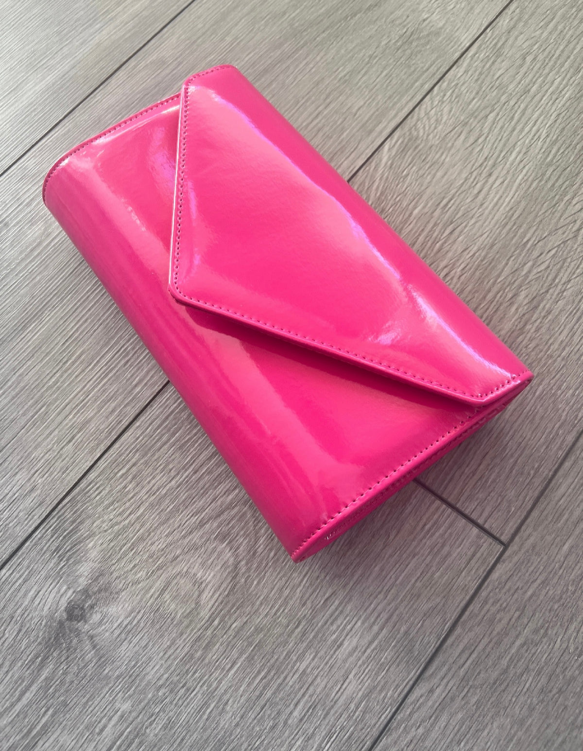 Cerise Patent Envelope Clutch Bag-Fascinators Direct
