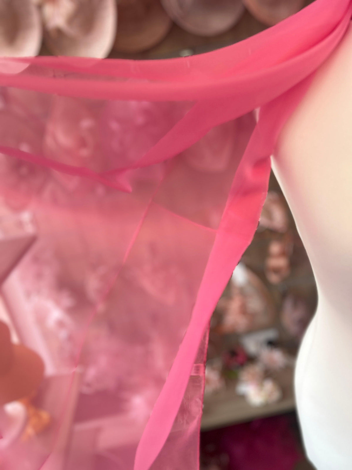 Cerise Pink Chiffon Scarf-Fascinators Direct