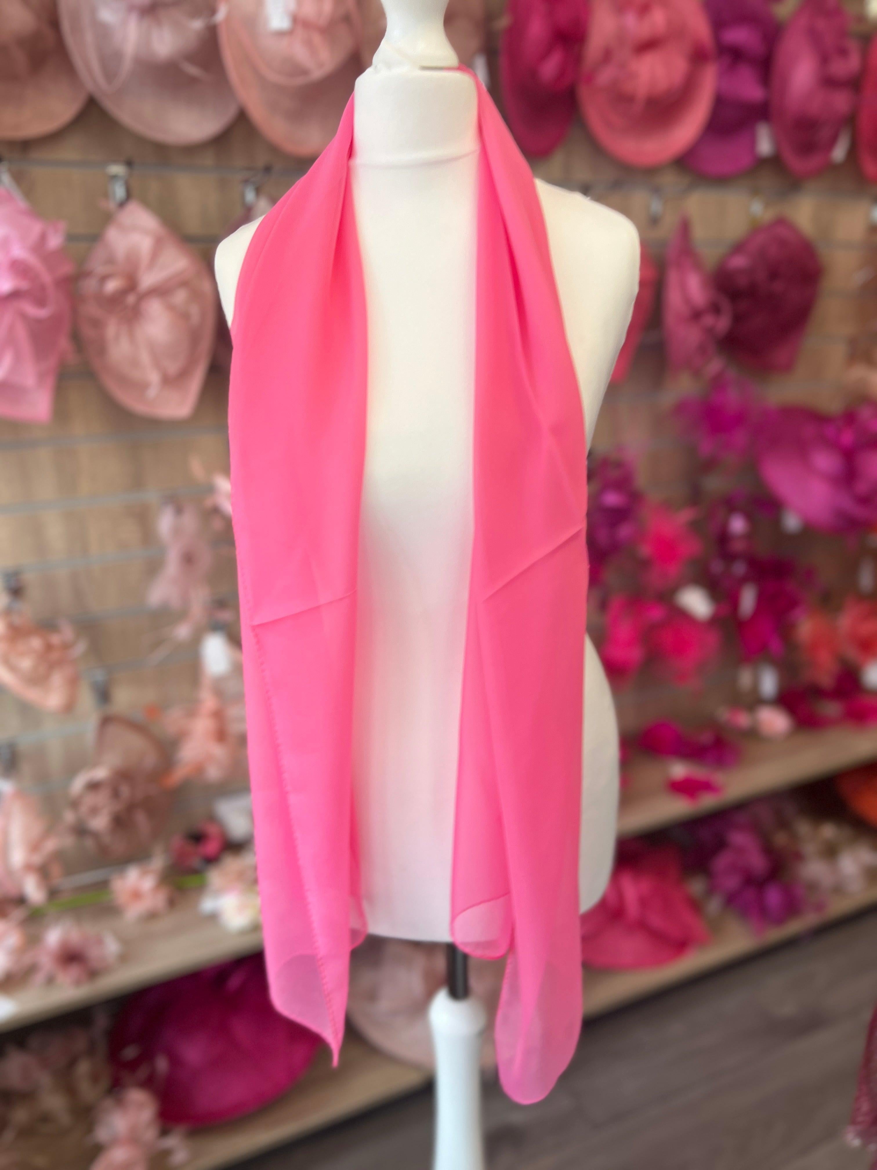 Cerise Pink Chiffon Scarf