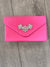 Cerise Pink Envelope Clutch Bag With Diamante Flower Detail-Fascinators Direct