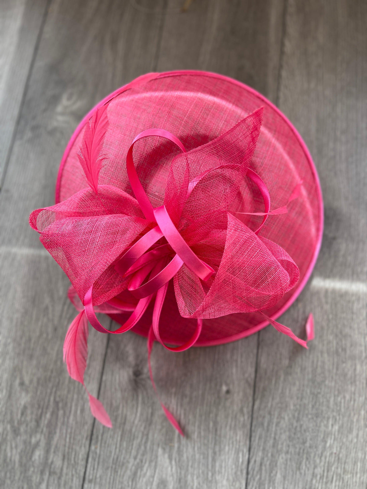 Cerise Saucer Hatinator With Decorative Bow-Fascinators Direct
